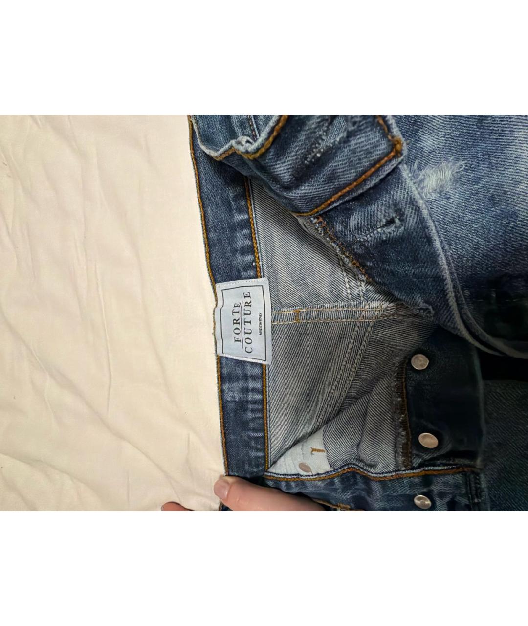 FORTE COUTURE Синие деним шорты, фото 3