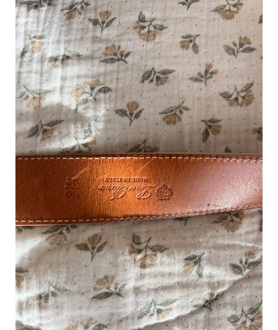 LORO PIANA Бежевый кожаный ремень, фото 5