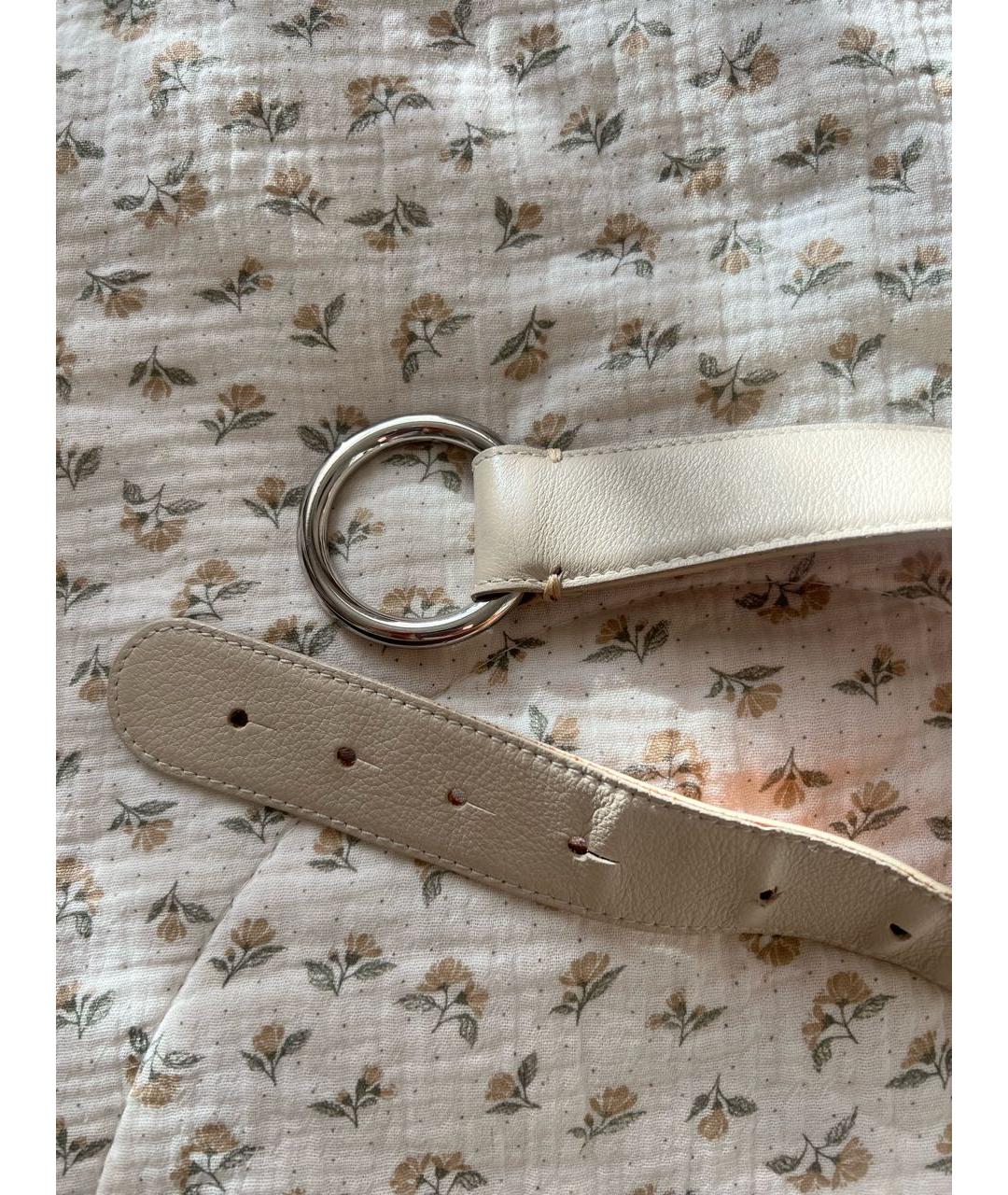 LORO PIANA Бежевый кожаный ремень, фото 2