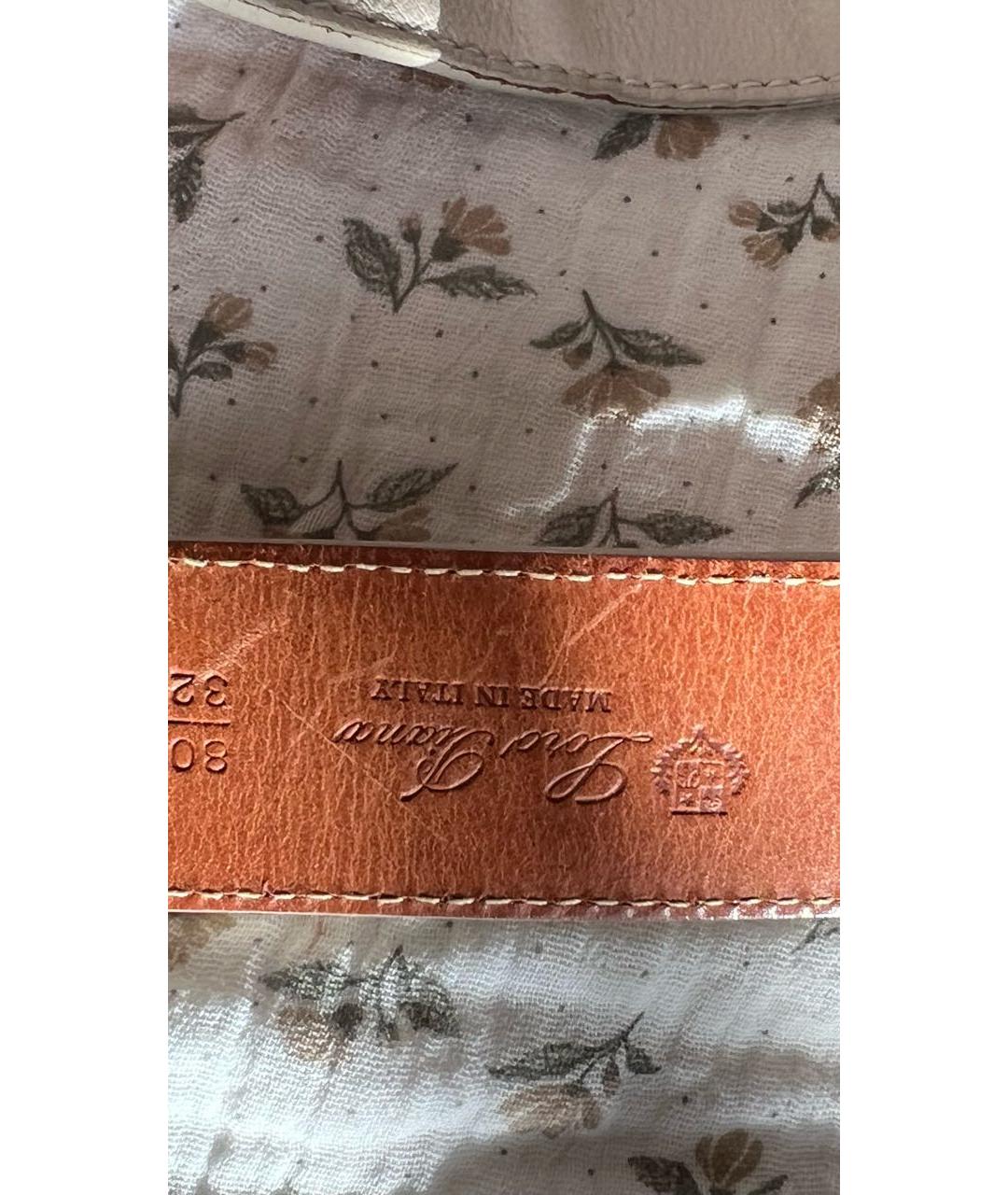 LORO PIANA Бежевый кожаный ремень, фото 7