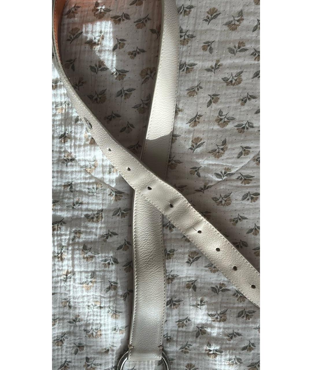 LORO PIANA Бежевый кожаный ремень, фото 8