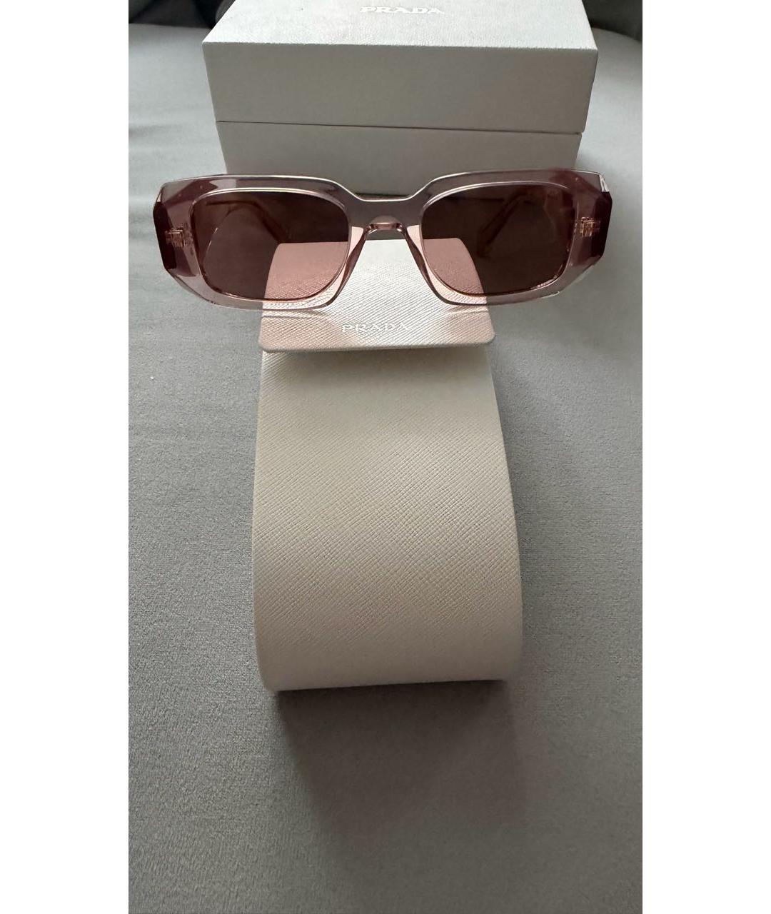 PRADA Розовые пластиковые солнцезащитные очки, фото 5