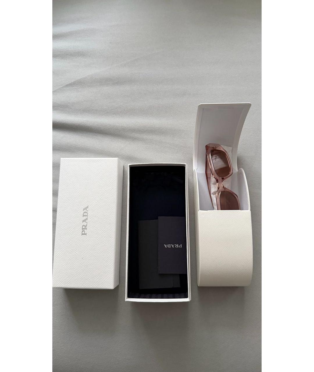 PRADA Розовые пластиковые солнцезащитные очки, фото 4