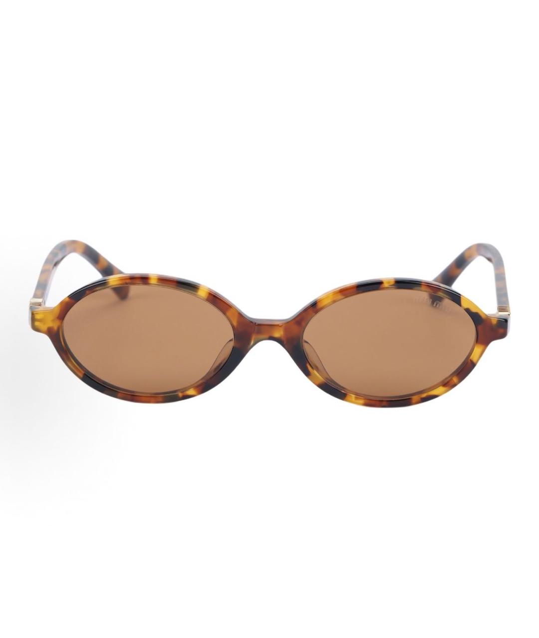 MIU MIU Коричневые пластиковые солнцезащитные очки, фото 3