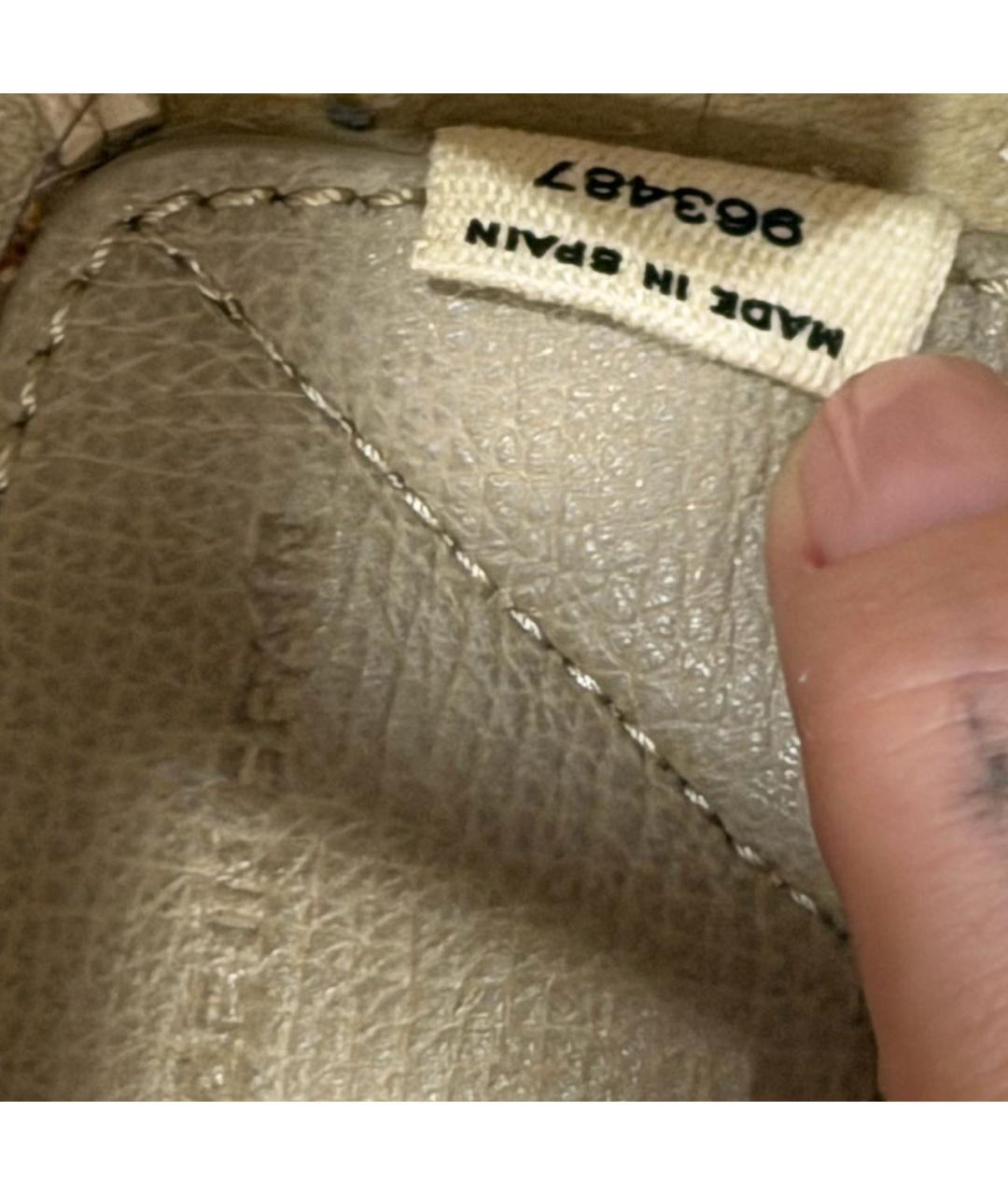 POLENE Серая кожаная сумка тоут, фото 5