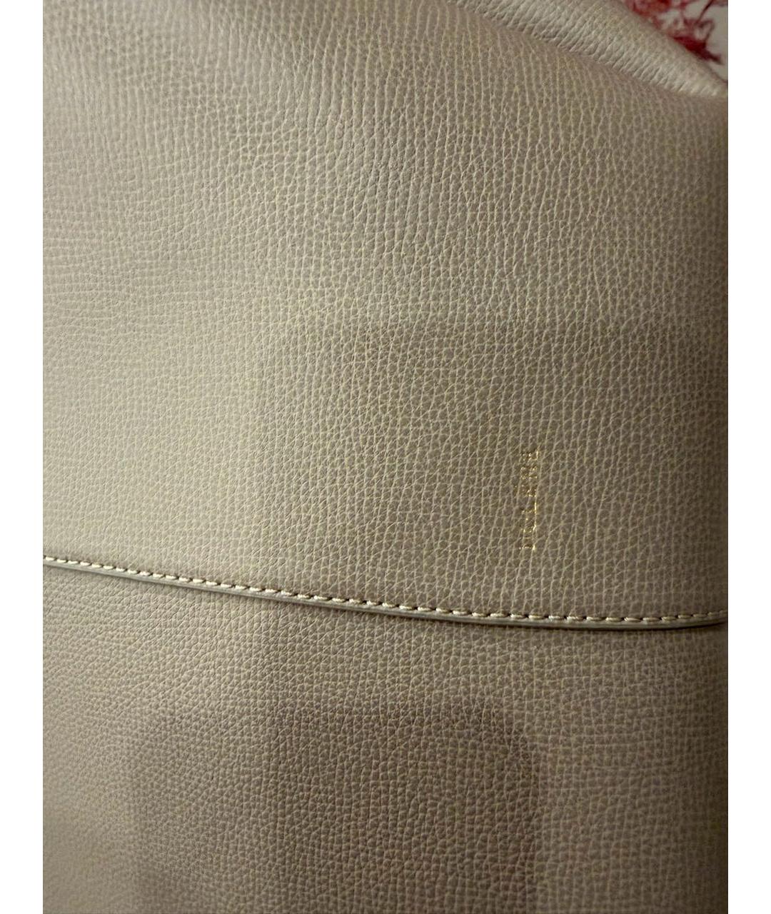 POLENE Серая кожаная сумка тоут, фото 7