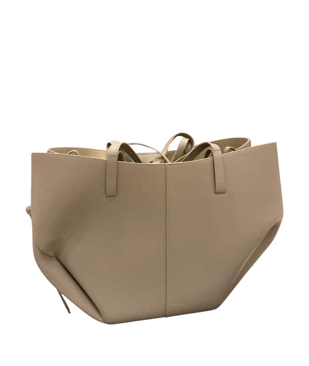 POLENE Серая кожаная сумка тоут, фото 1