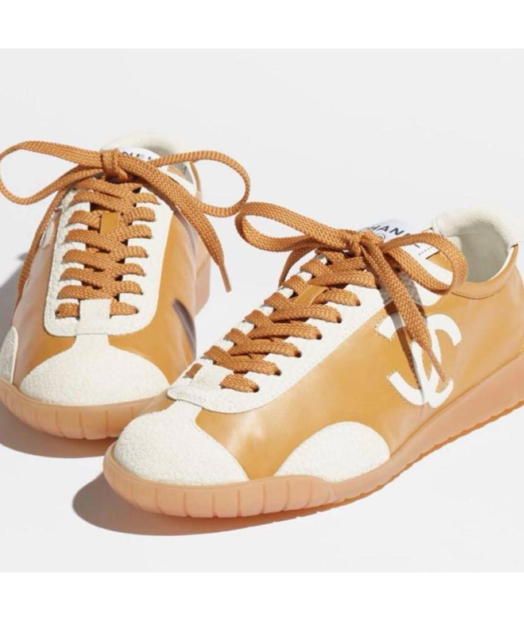 CHANEL Коричневые кожаные кеды, фото 2