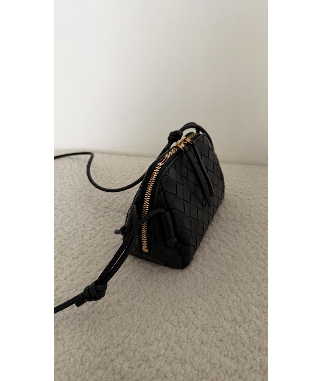 BOTTEGA VENETA Черная кожаная сумка через плечо, фото 2