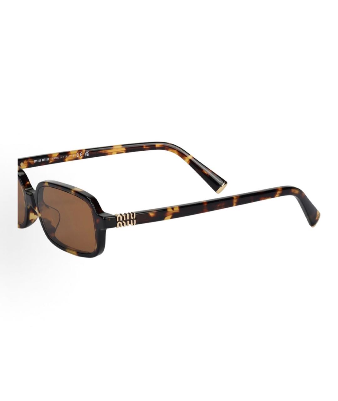 MIU MIU Коричневые пластиковые солнцезащитные очки, фото 4