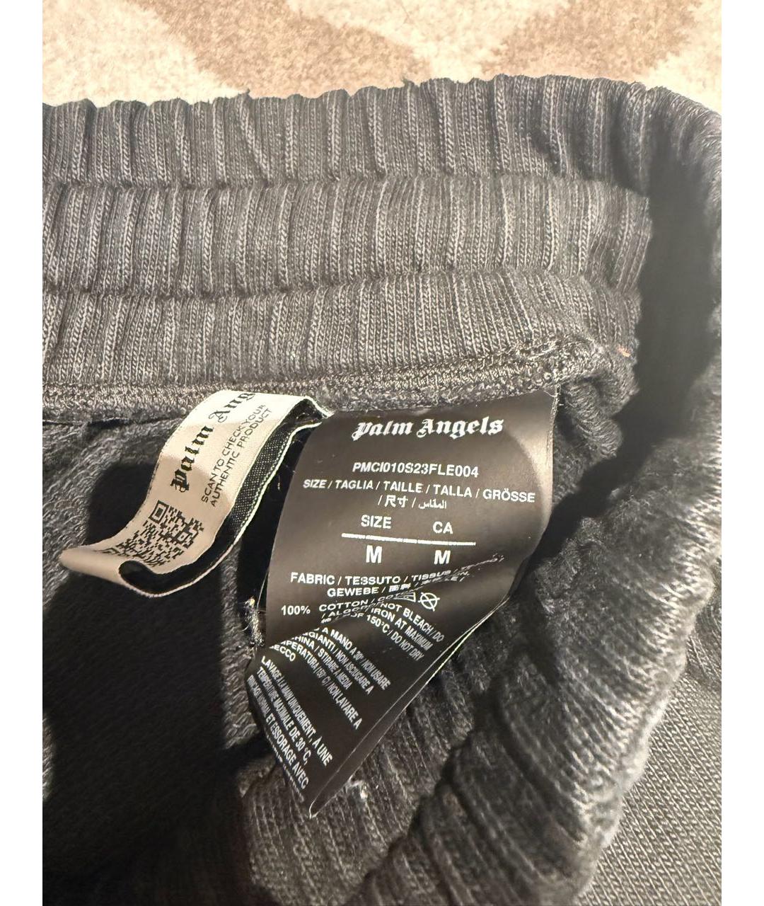 PALM ANGELS Черные хлопковые шорты, фото 3