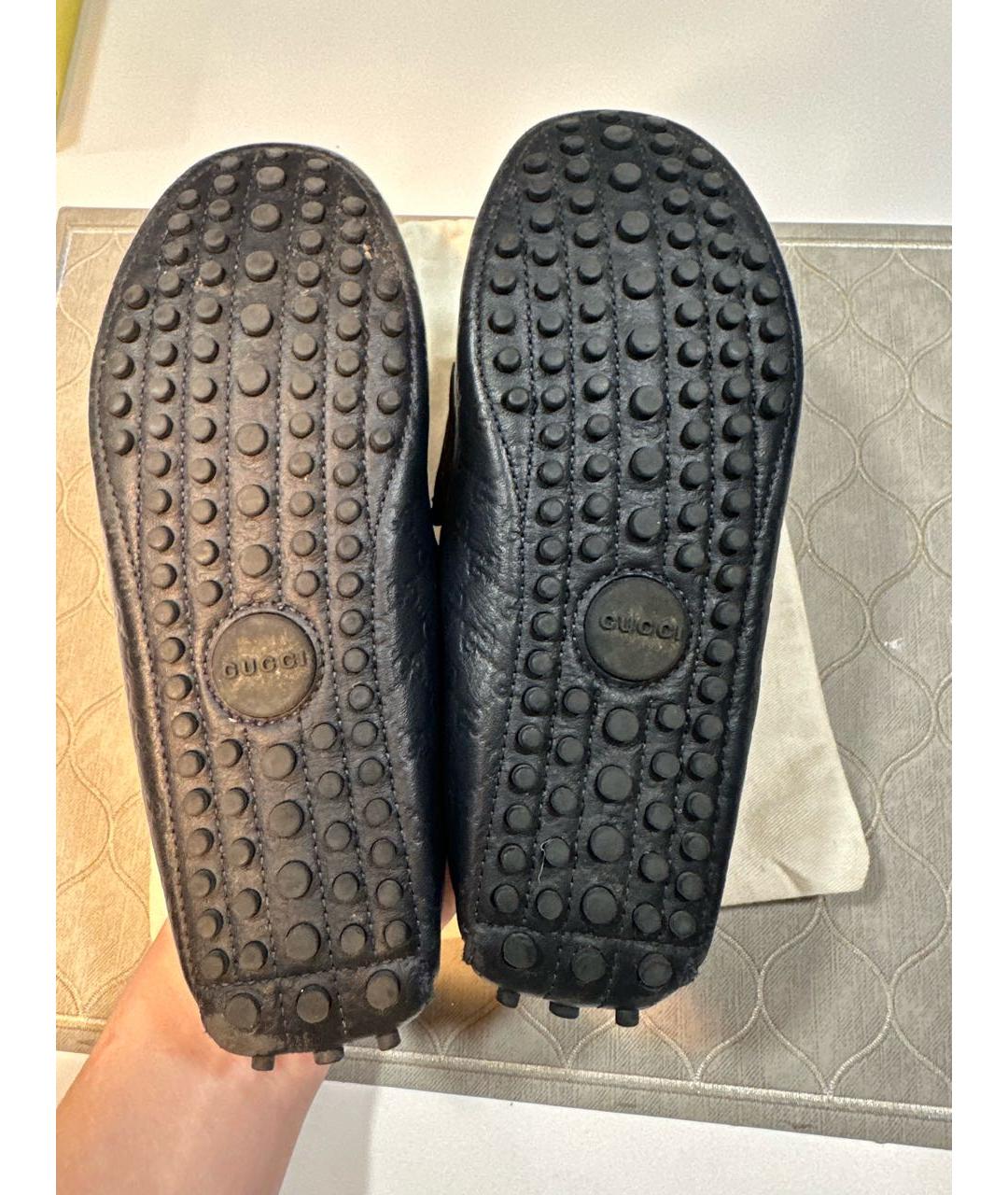 GUCCI KIDS Темно-синие кожаные лоферы/мокасины, фото 4