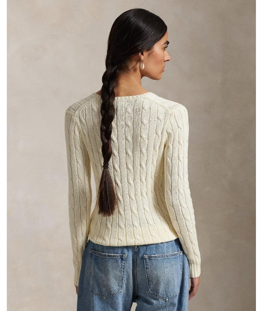 POLO RALPH LAUREN Бежевый хлопковый джемпер / свитер, фото 2