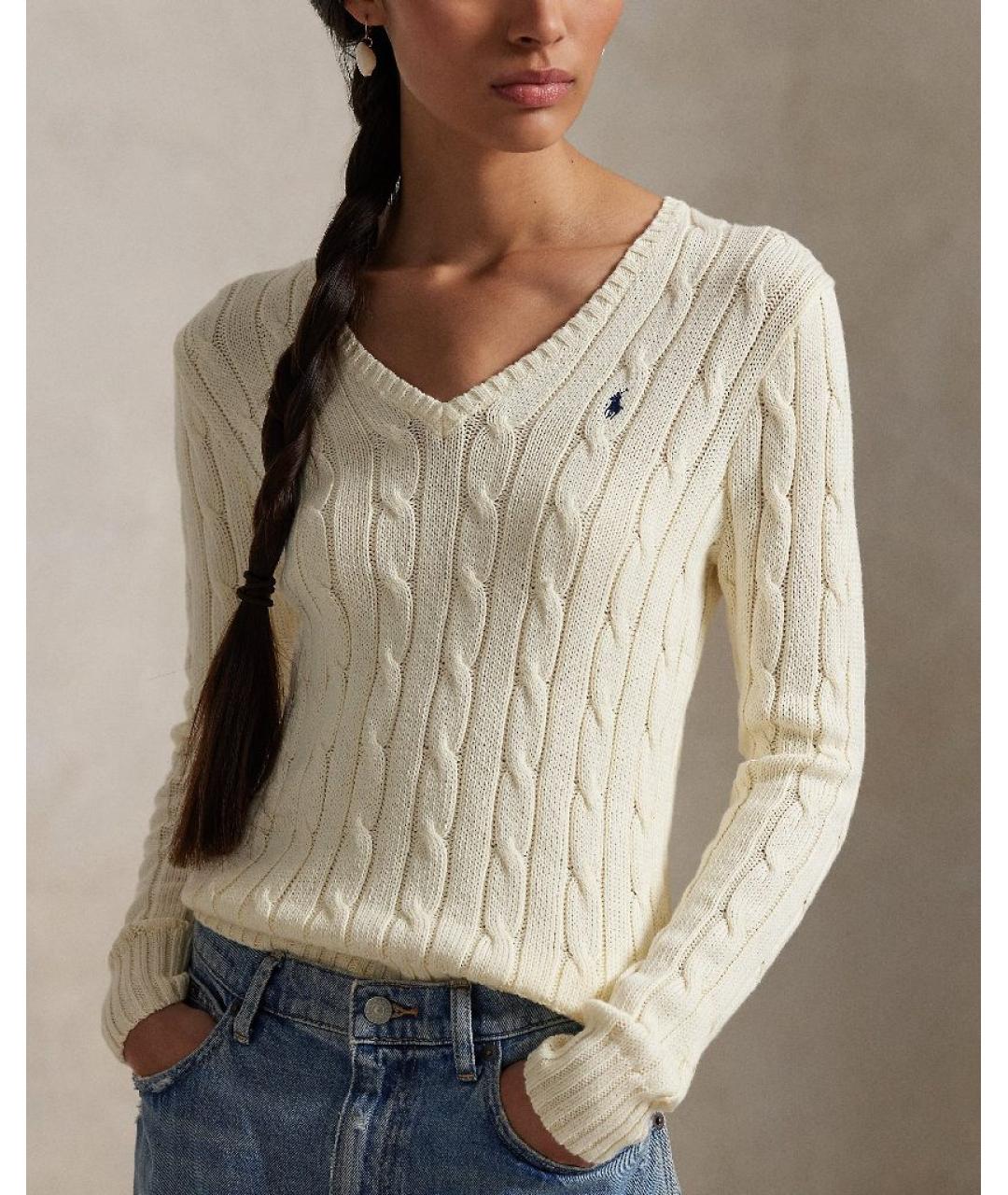 POLO RALPH LAUREN Бежевый хлопковый джемпер / свитер, фото 5