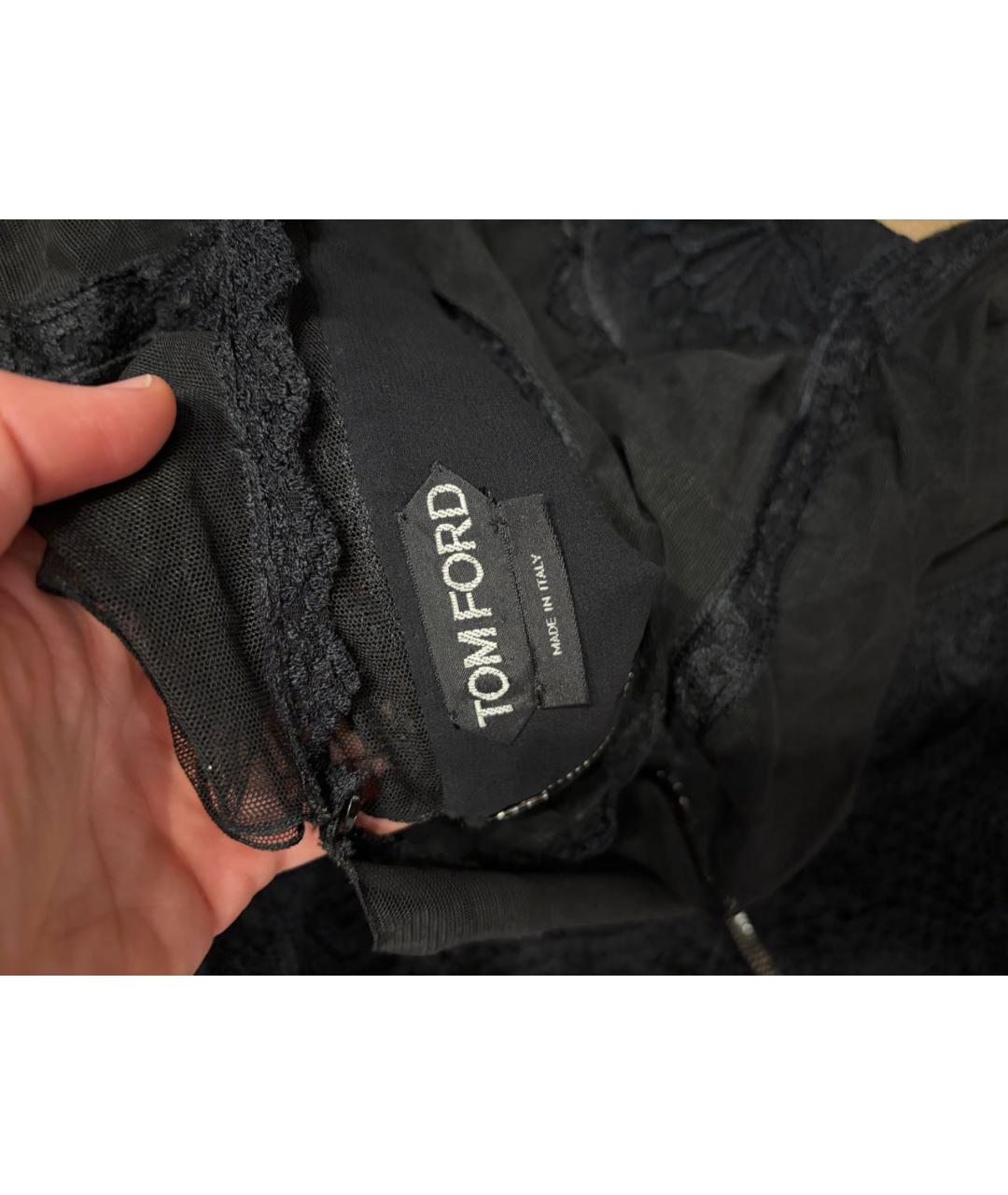 TOM FORD Черное хлопковое вечернее платье, фото 7