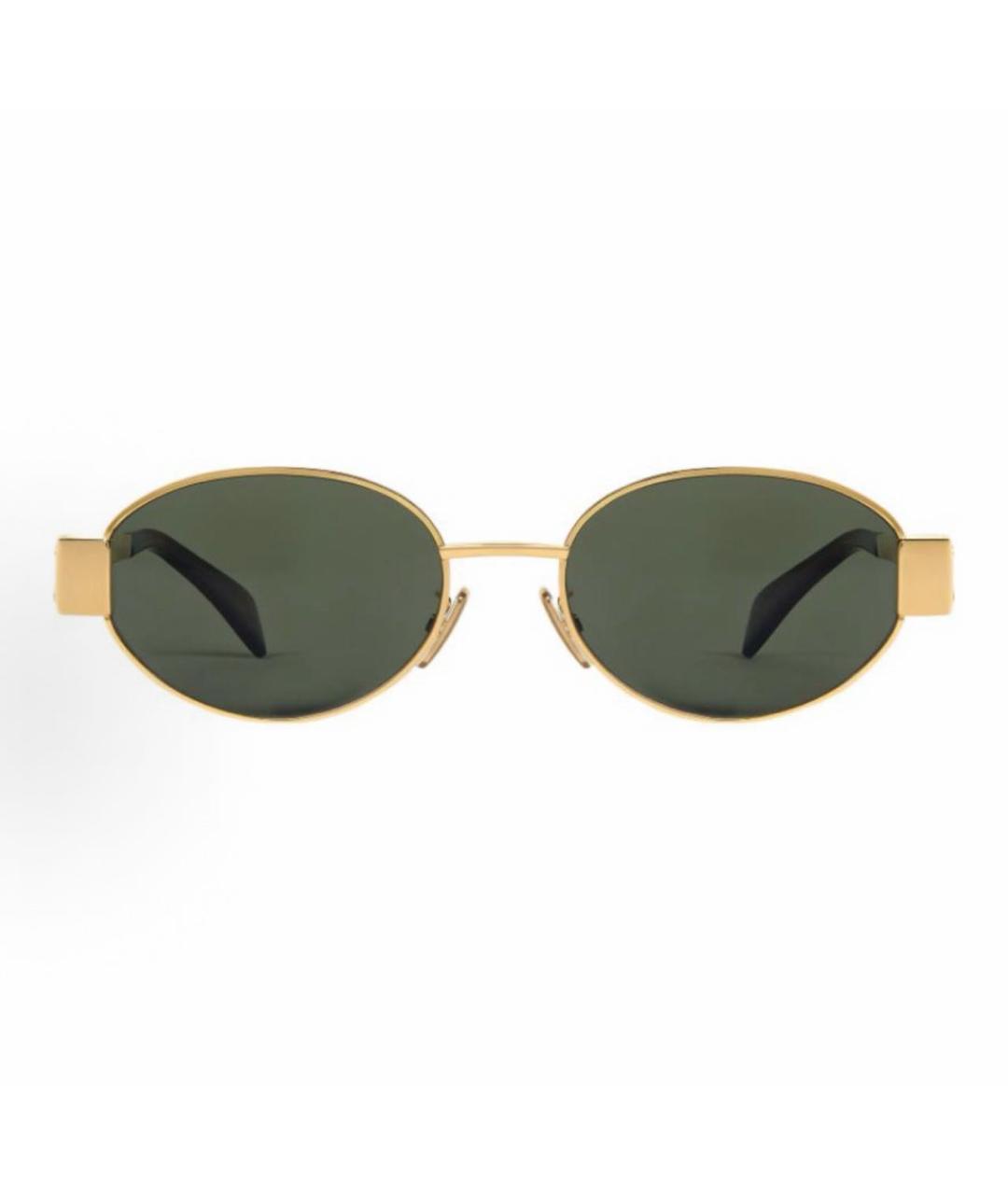 CELINE Золотые металлические солнцезащитные очки, фото 3