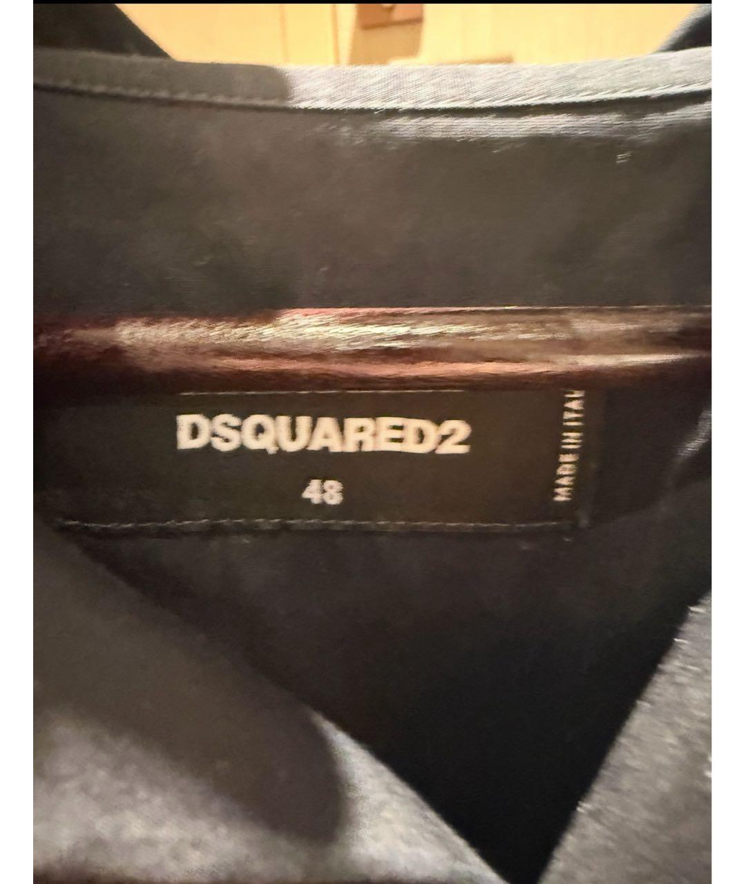 DSQUARED2 Черная хлопковая классическая рубашка, фото 3