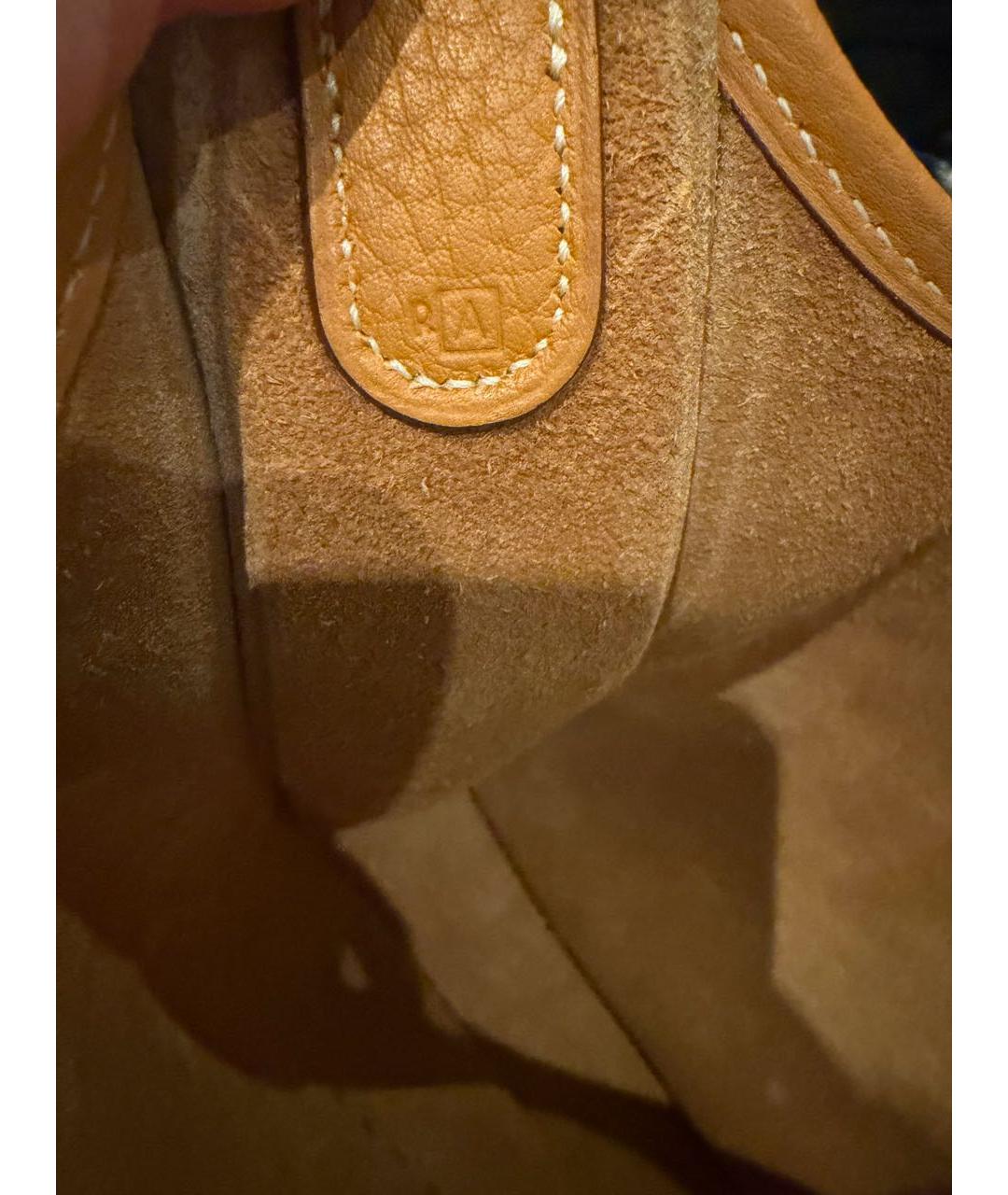 HERMES Оранжевая кожаная сумка через плечо, фото 4