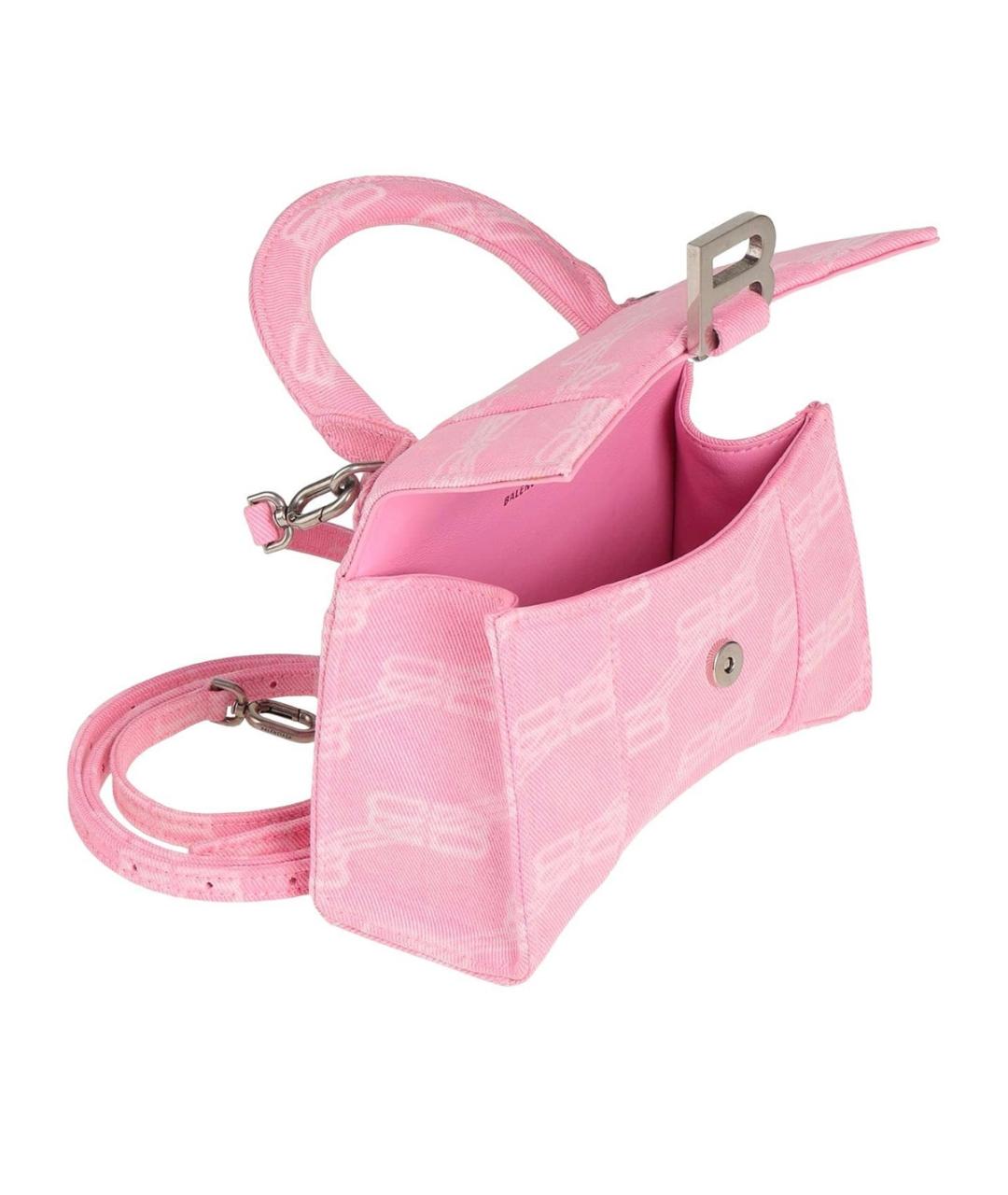 BALENCIAGA Розовая тканевая сумка через плечо, фото 2