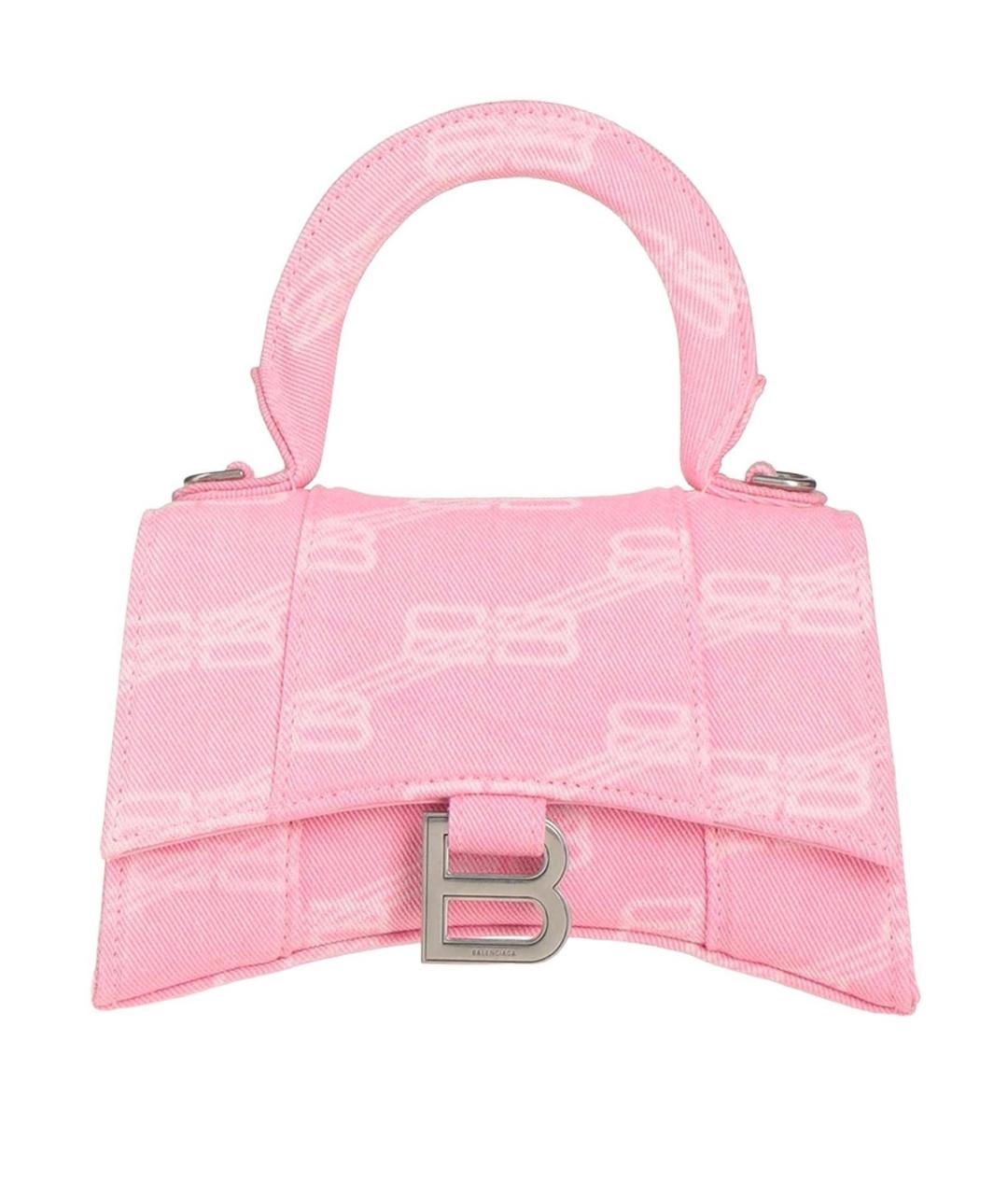 BALENCIAGA Розовая тканевая сумка через плечо, фото 4