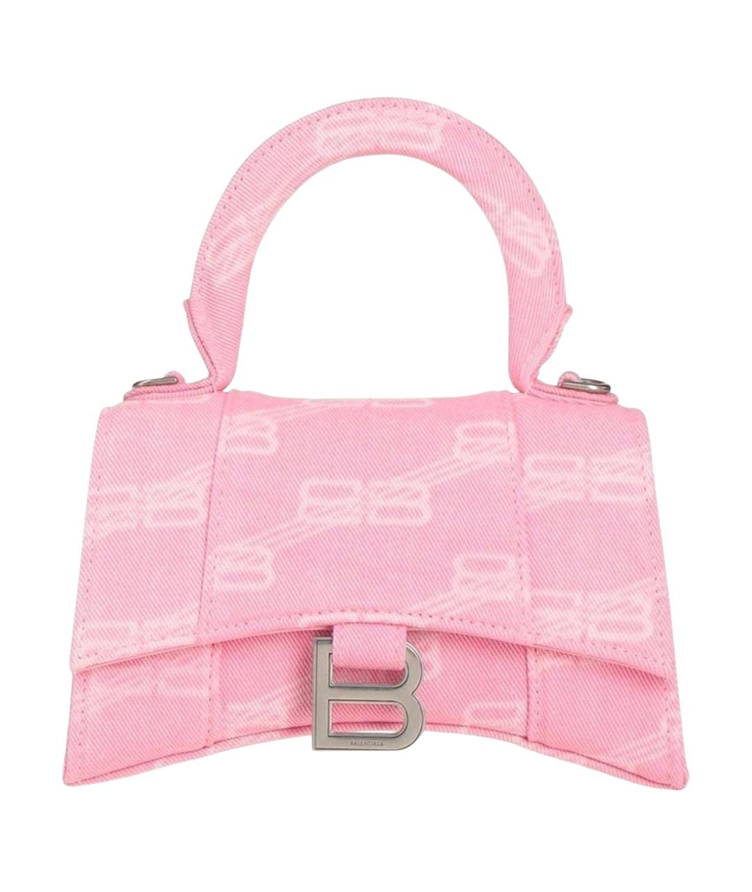 BALENCIAGA Розовая тканевая сумка через плечо, фото 1