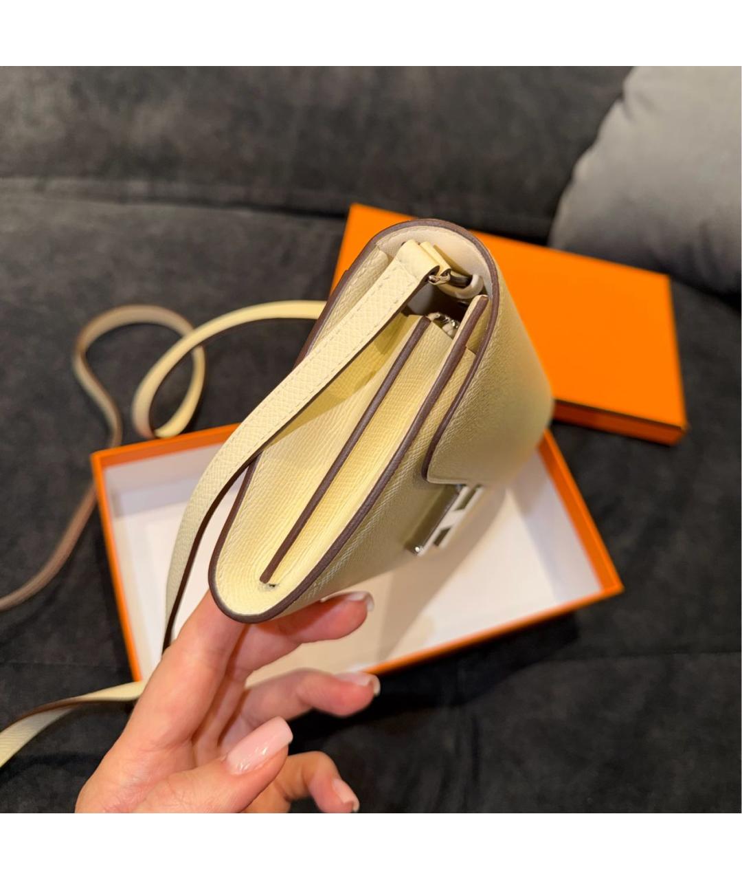 HERMES Бежевый кожаный кошелек, фото 5