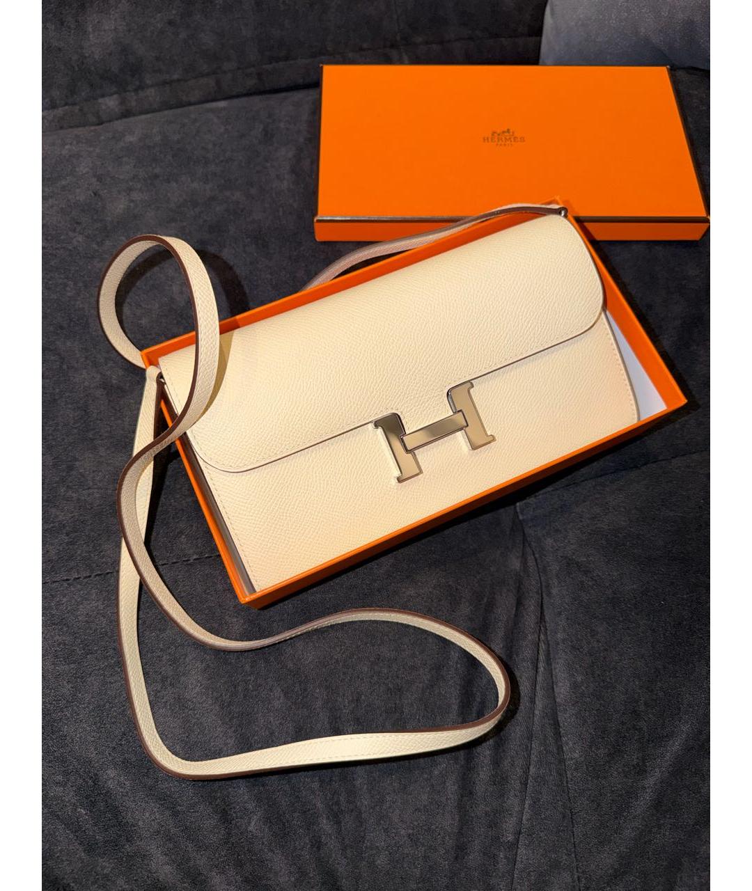 HERMES Бежевый кожаный кошелек, фото 2