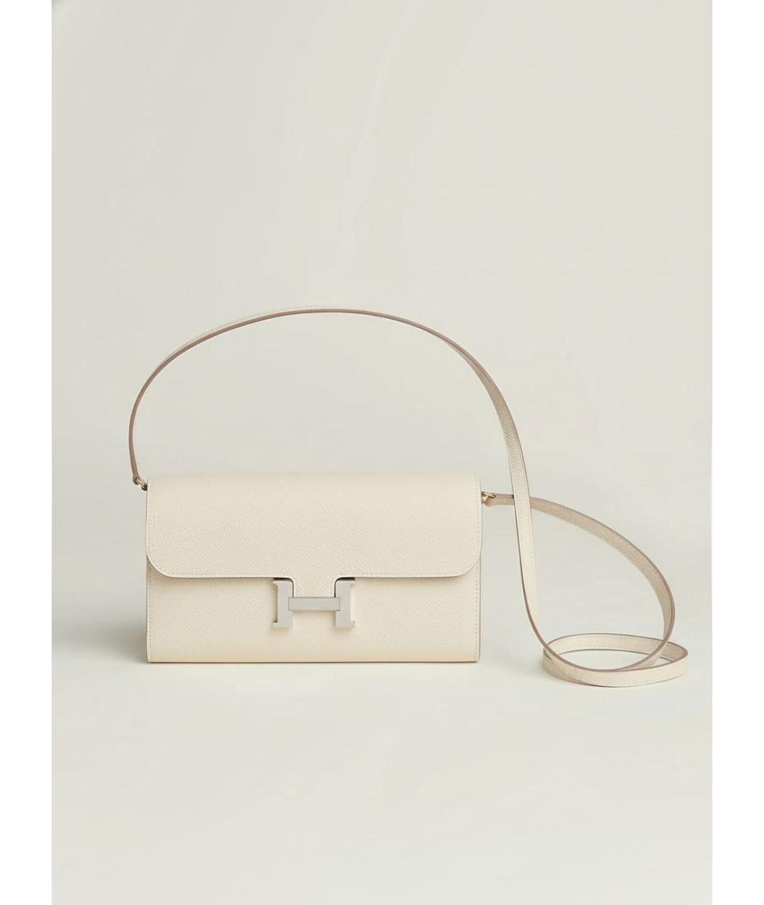 HERMES Бежевый кожаный кошелек, фото 7