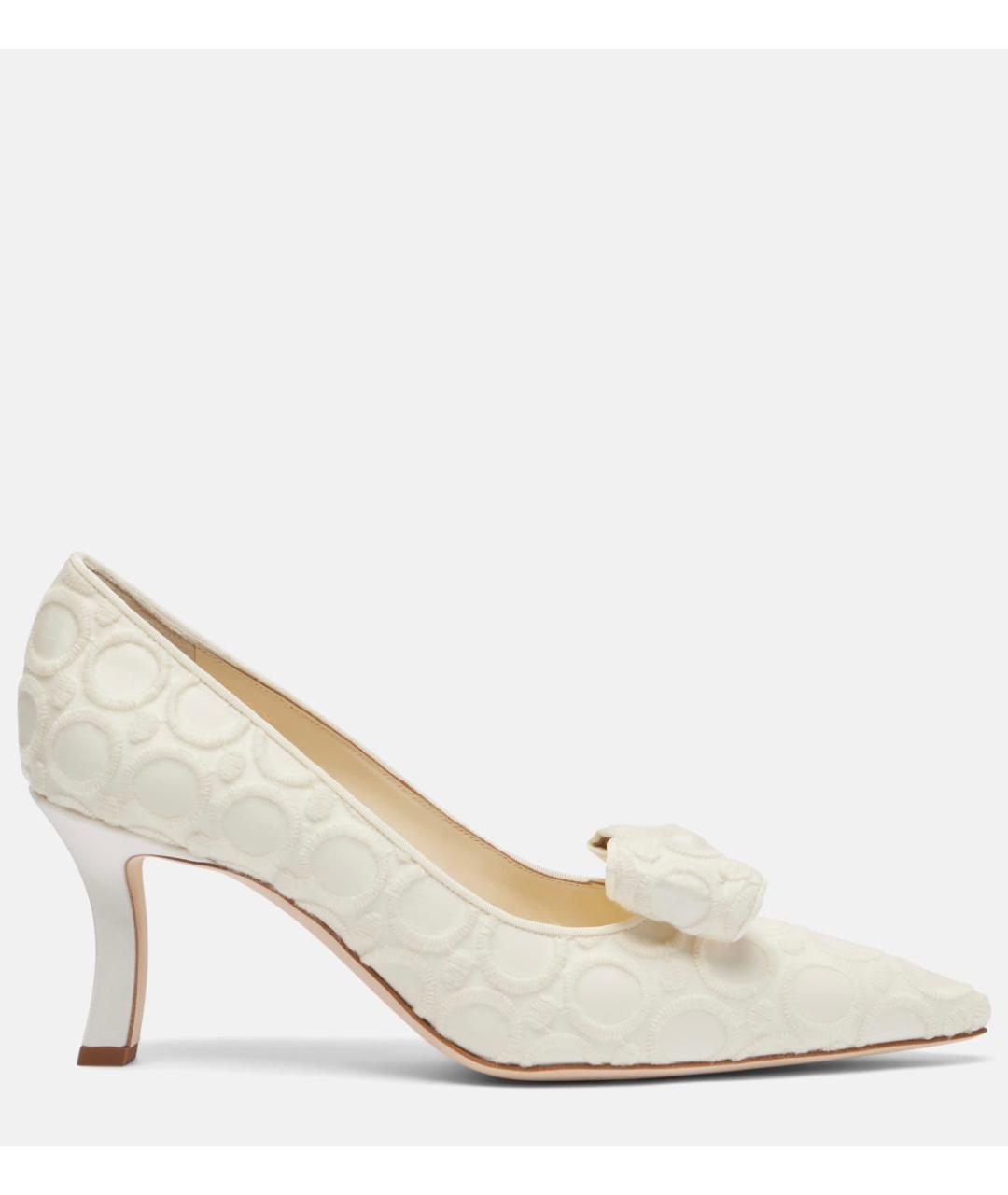 MANOLO BLAHNIK Белые текстильные туфли, фото 6