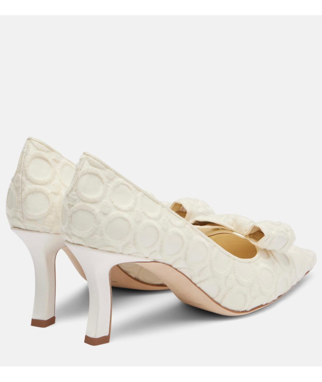 MANOLO BLAHNIK Белые текстильные туфли, фото 3