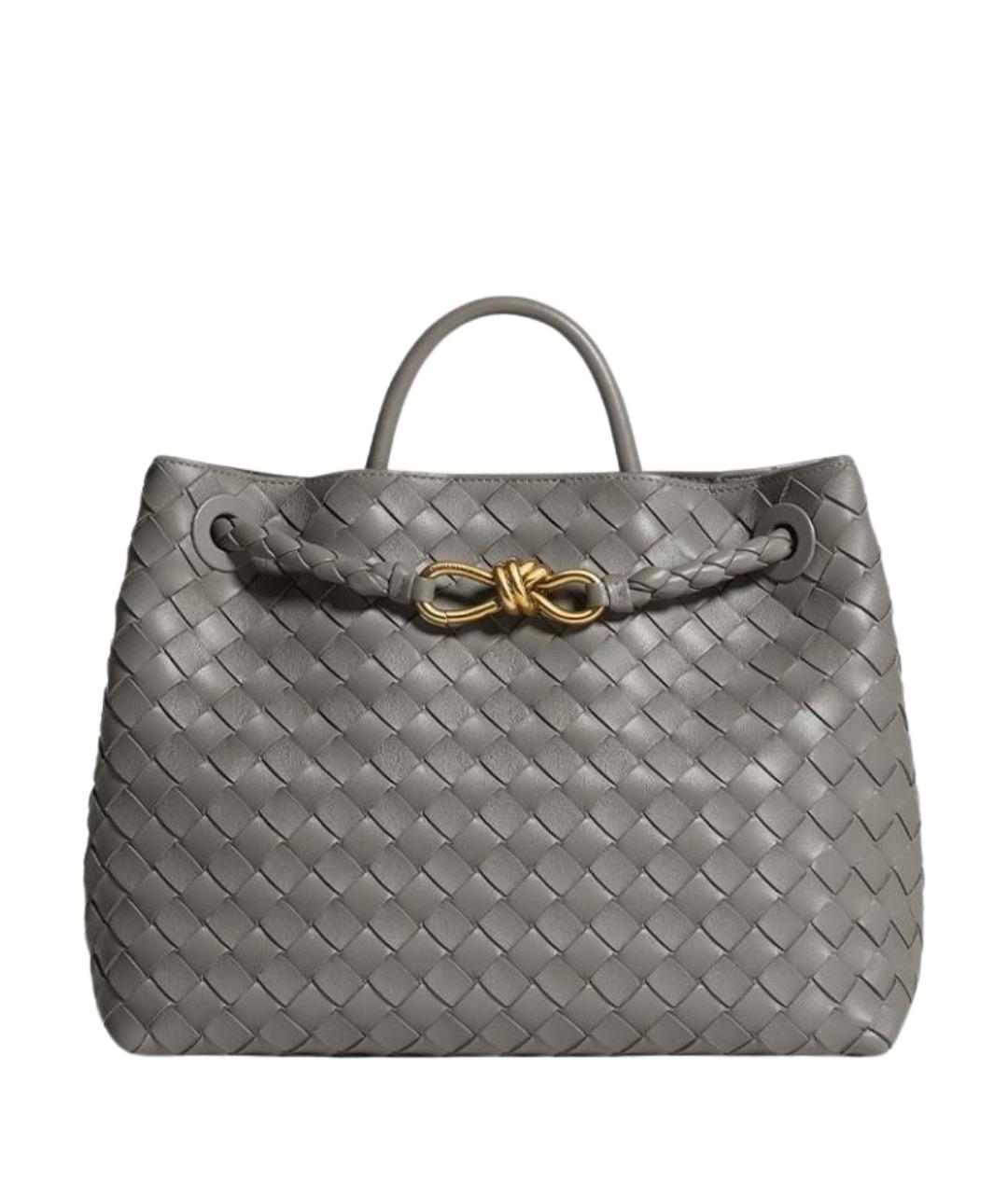 BOTTEGA VENETA Серая кожаная сумка тоут, фото 1