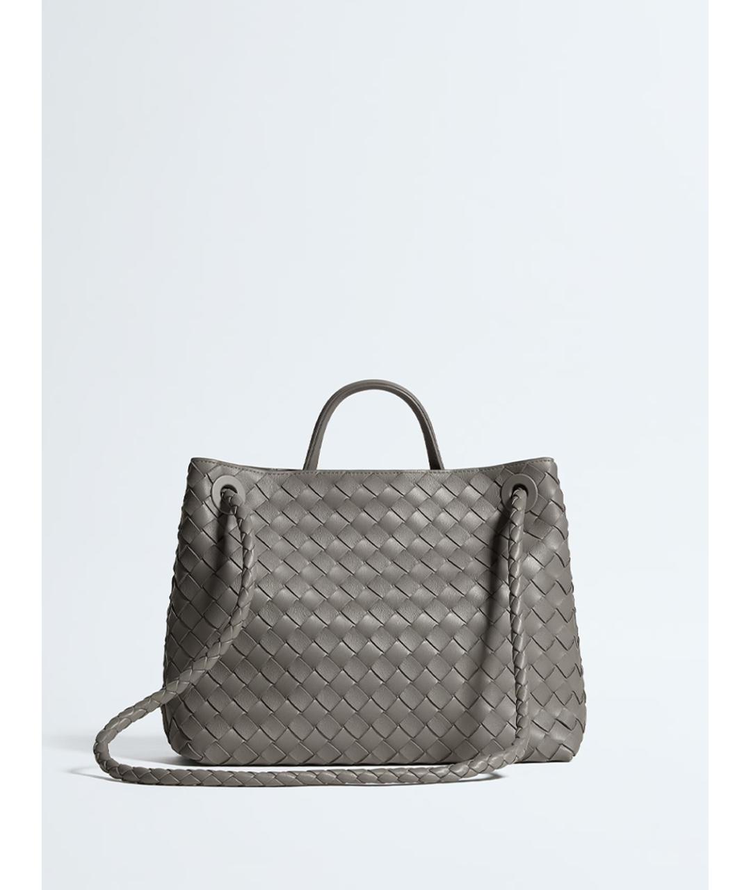 BOTTEGA VENETA Серая кожаная сумка тоут, фото 2