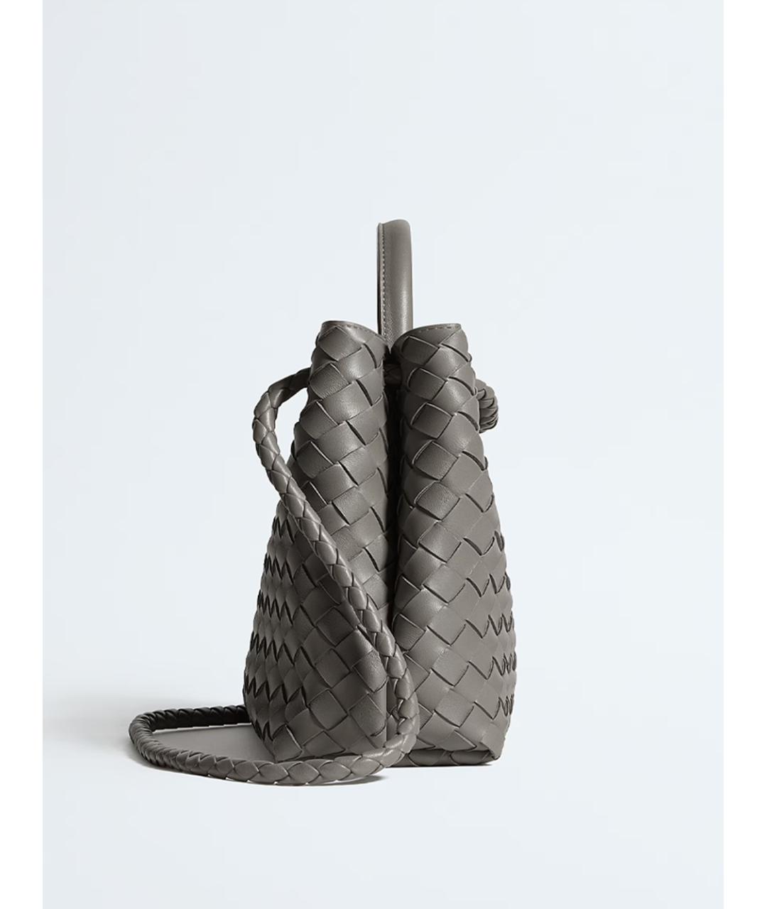 BOTTEGA VENETA Серая кожаная сумка тоут, фото 3