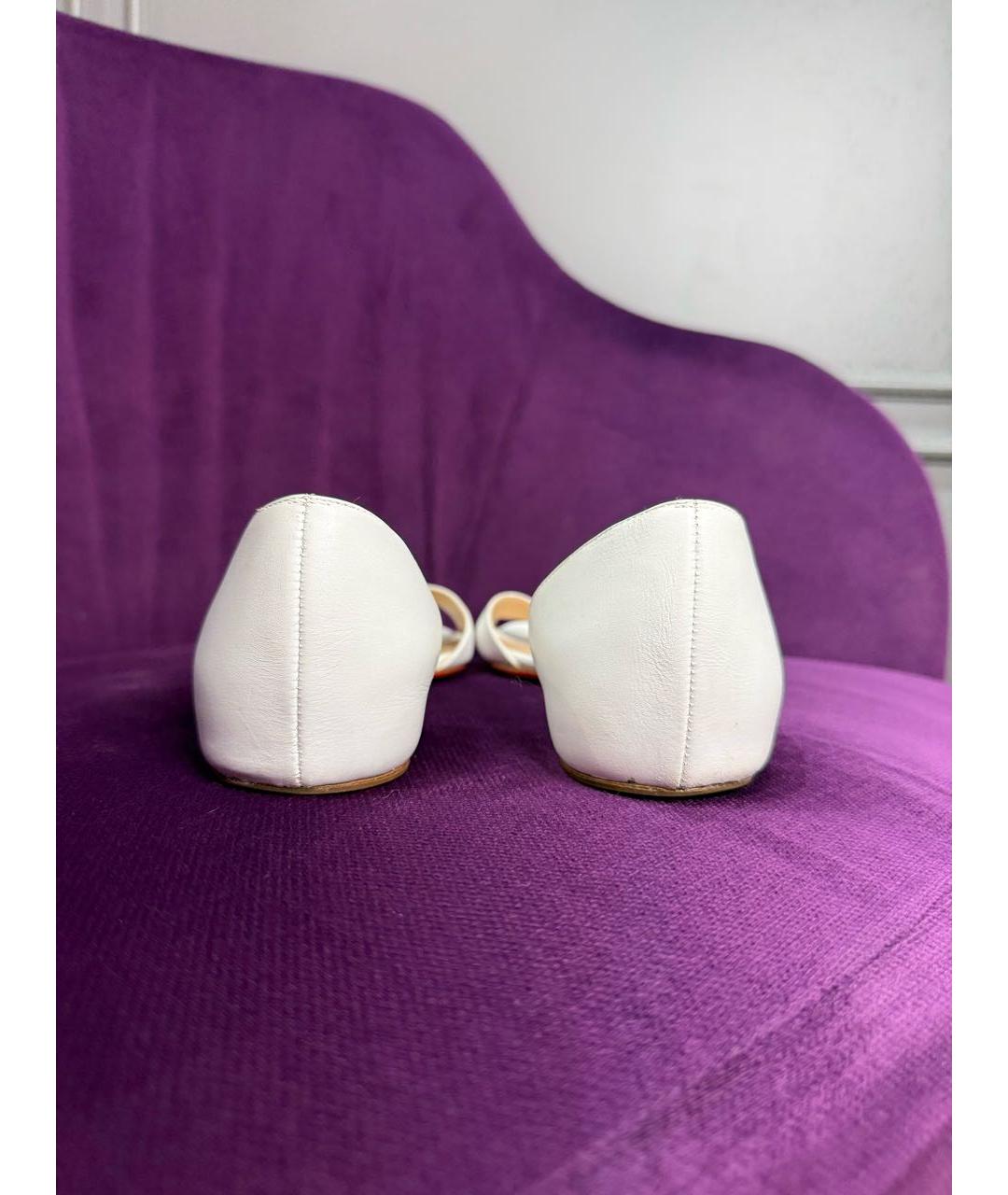 CHRISTIAN LOUBOUTIN Белые кожаные босоножки, фото 5
