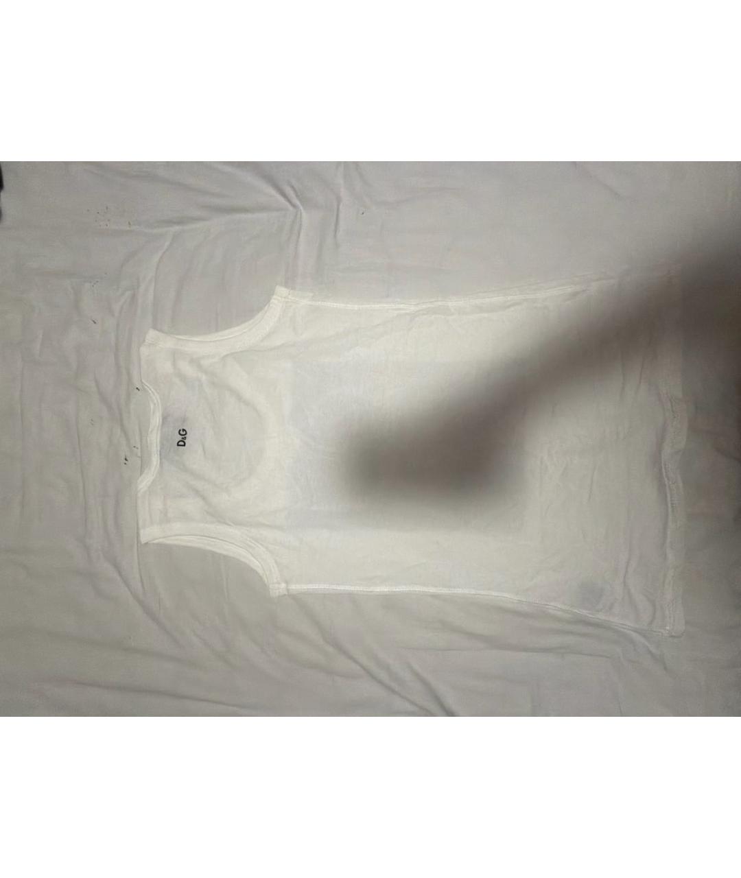 DOLCE&GABBANA Белая хлопковая майка, фото 2