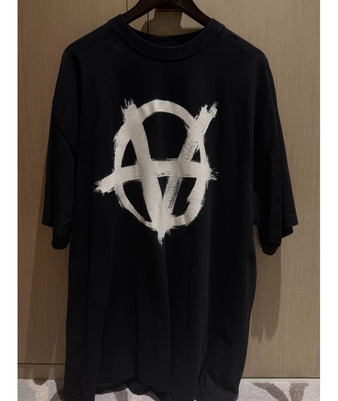 VETEMENTS Черная хлопковая футболка, фото 5