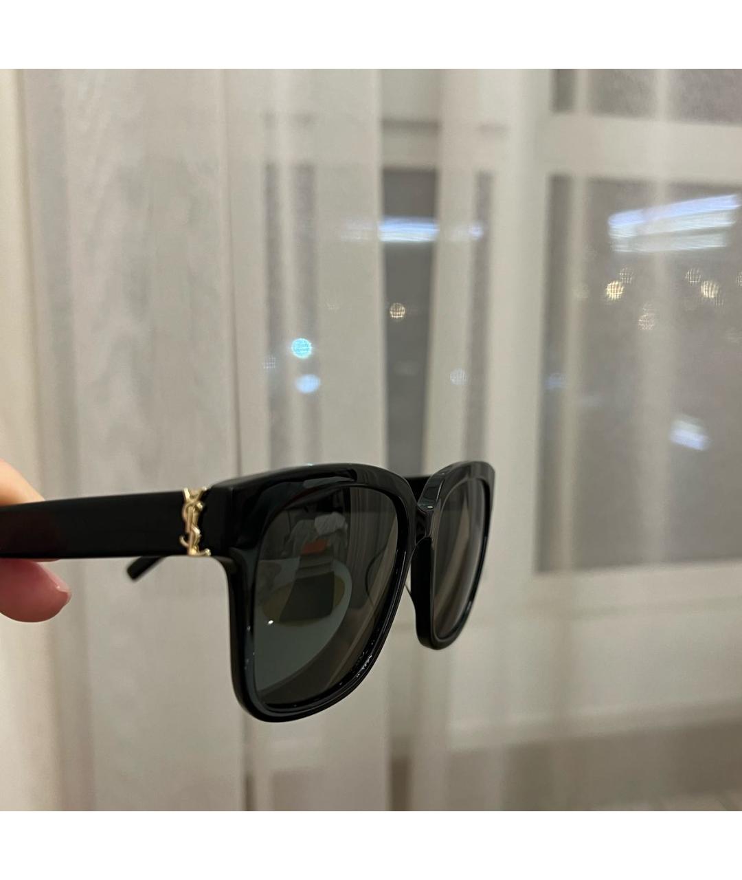 SAINT LAURENT Черные пластиковые солнцезащитные очки, фото 2