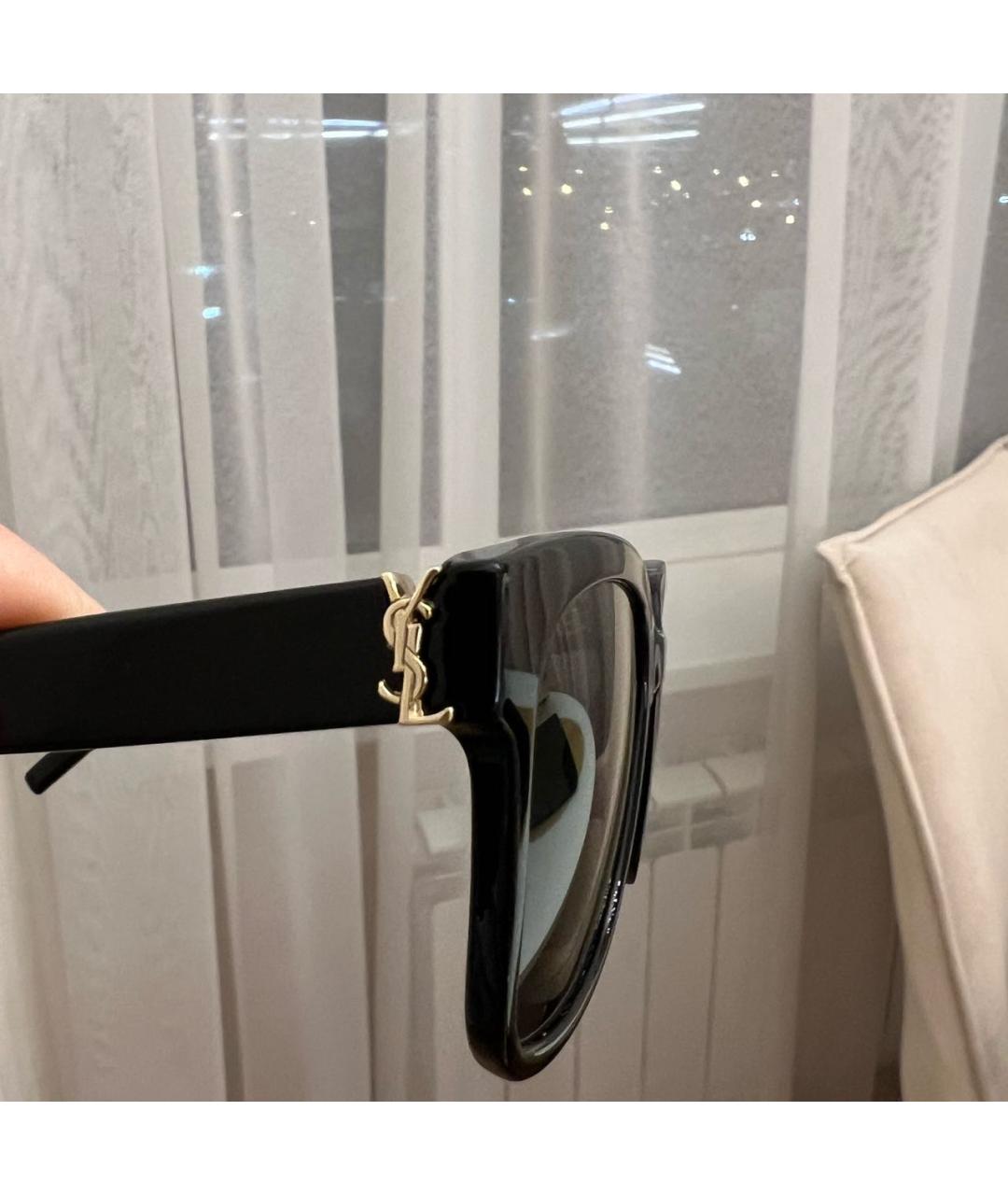 SAINT LAURENT Черные пластиковые солнцезащитные очки, фото 3