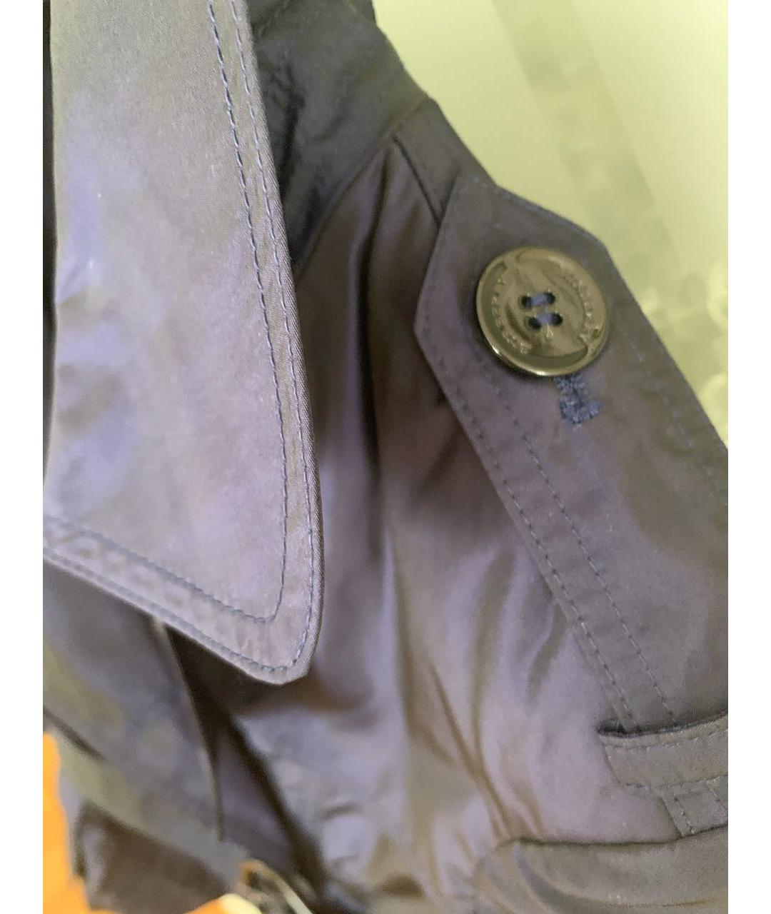 BURBERRY Темно-синий полиэстеровый тренч/плащ, фото 4