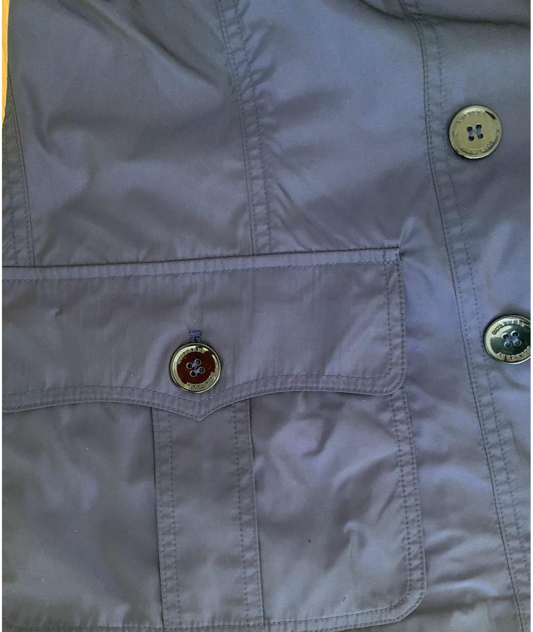 BURBERRY Темно-синий полиэстеровый тренч/плащ, фото 5