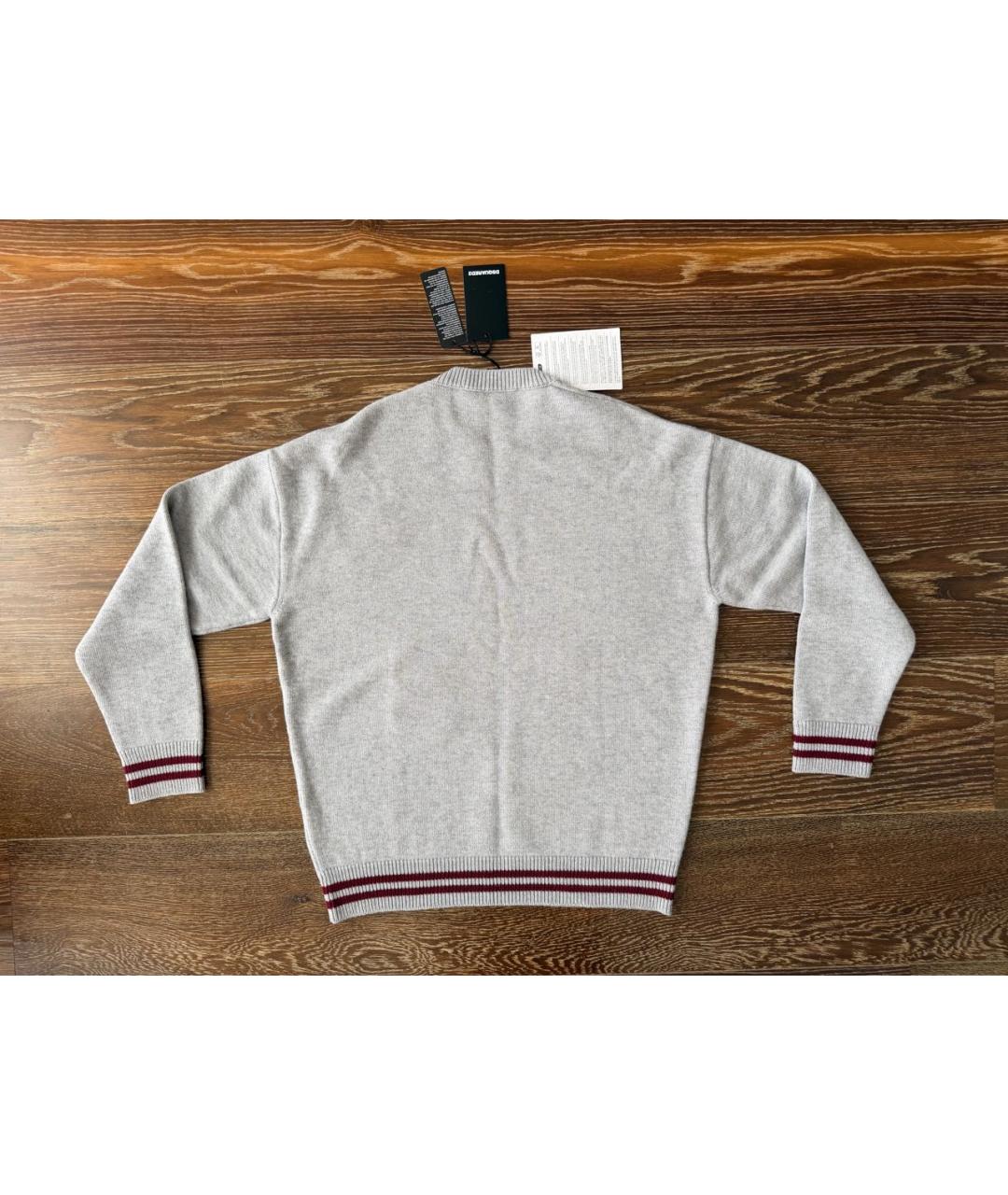 DSQUARED2 Серый шерстяной джемпер / свитер, фото 2