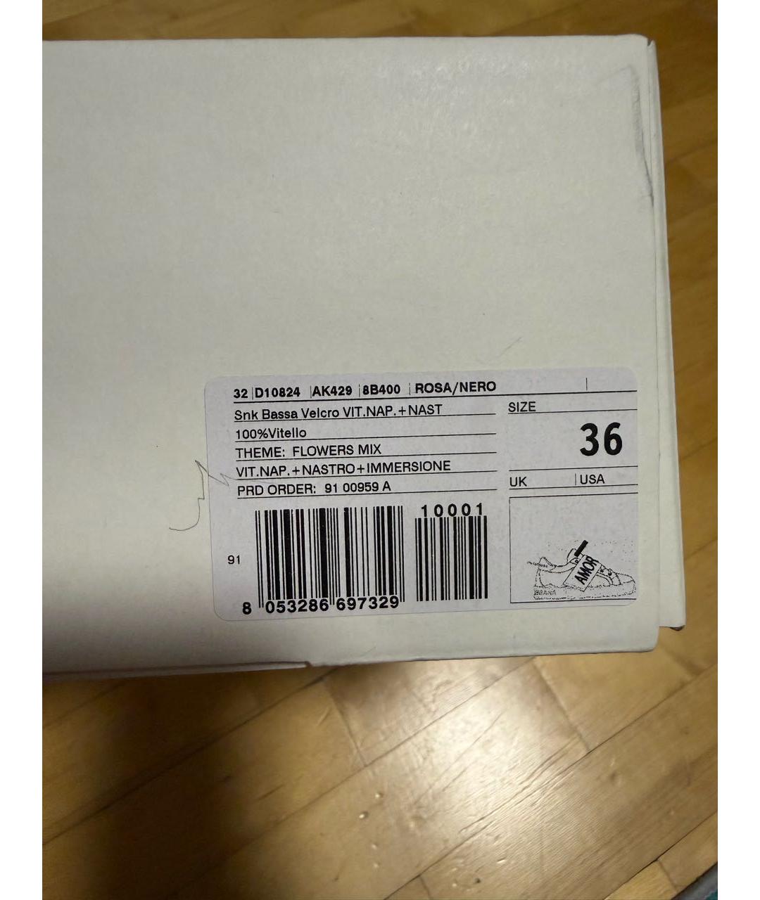 DOLCE&GABBANA Розовые кожаные кроссовки, фото 5