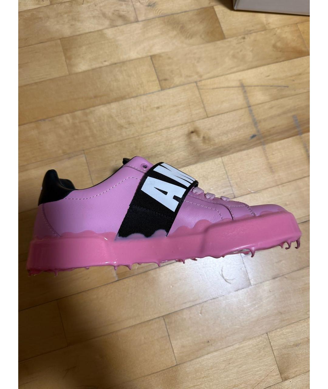 DOLCE&GABBANA Розовые кожаные кроссовки, фото 7