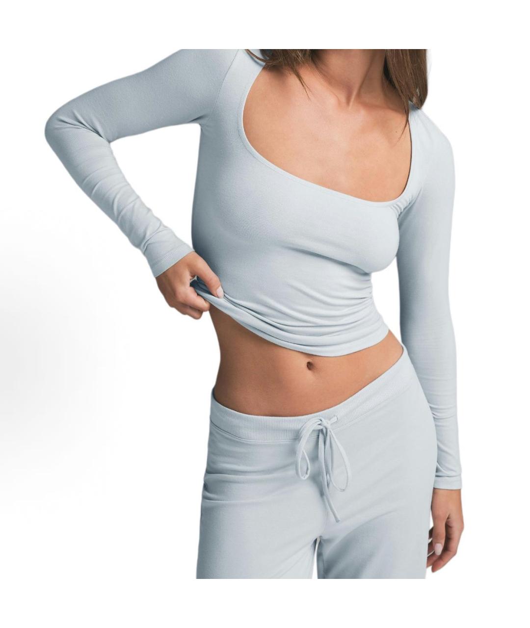 SKIMS Голубые хлопковые спортивные брюки и шорты, фото 5