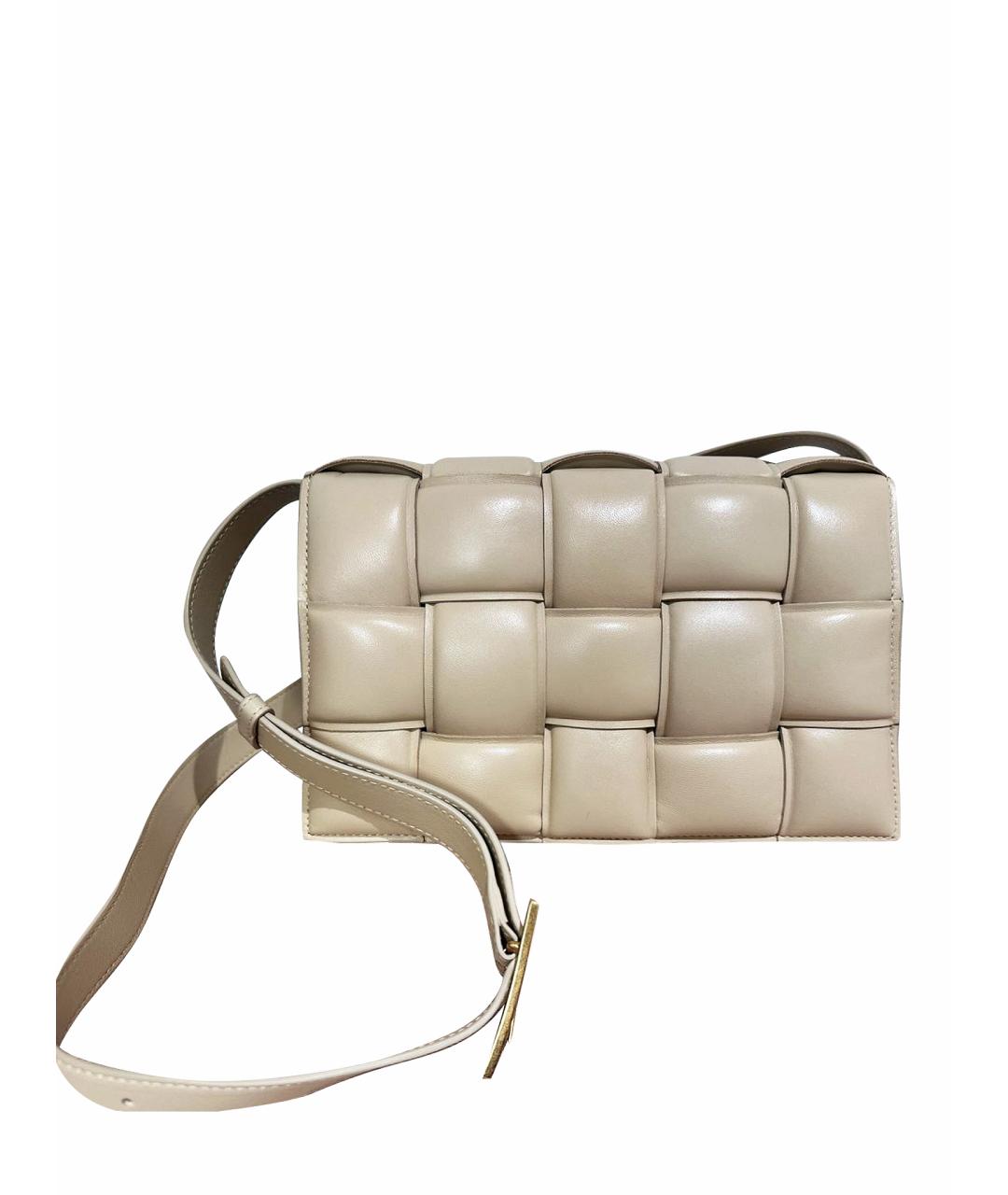 BOTTEGA VENETA Бежевая кожаная сумка через плечо, фото 1