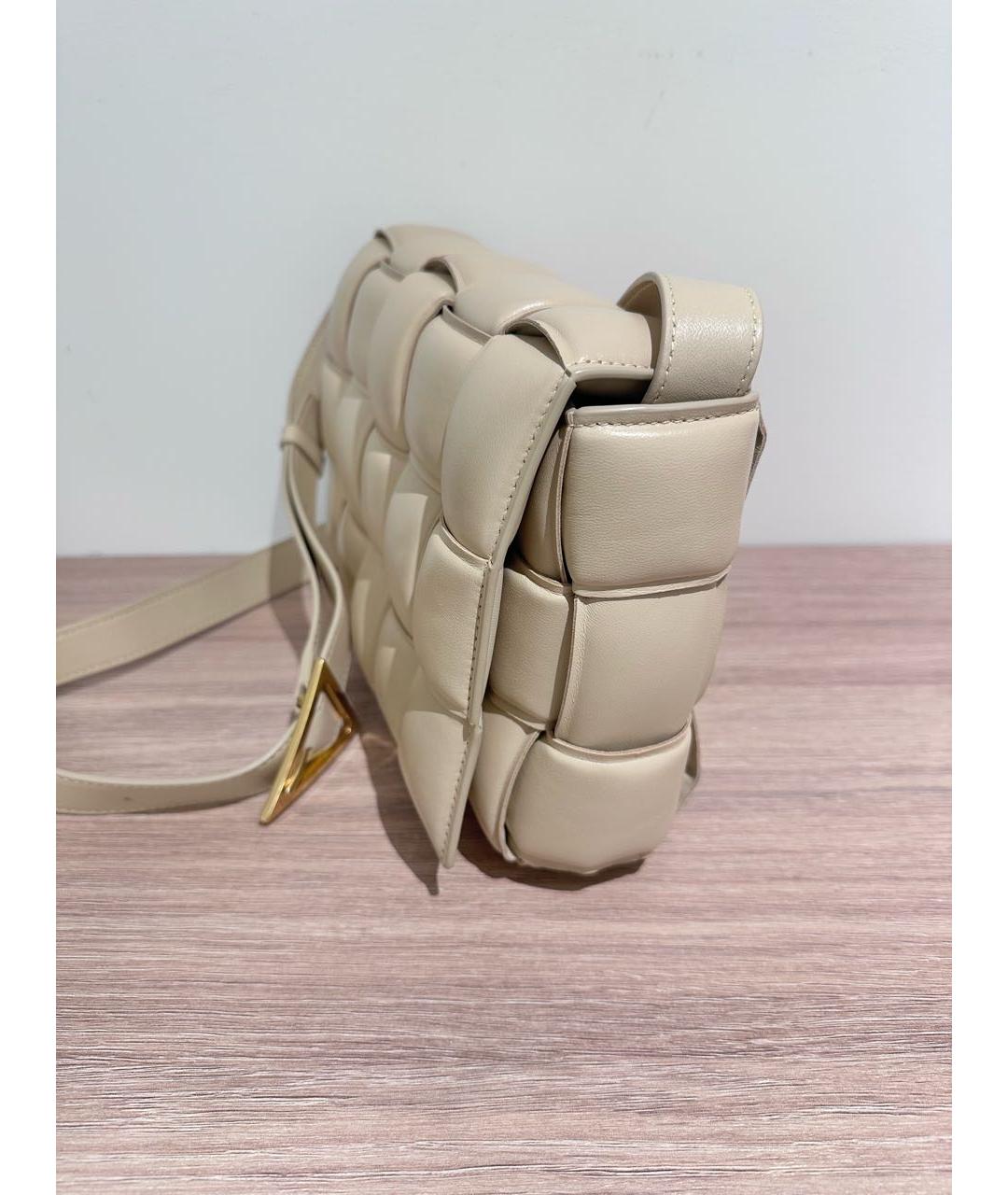 BOTTEGA VENETA Бежевая кожаная сумка через плечо, фото 2