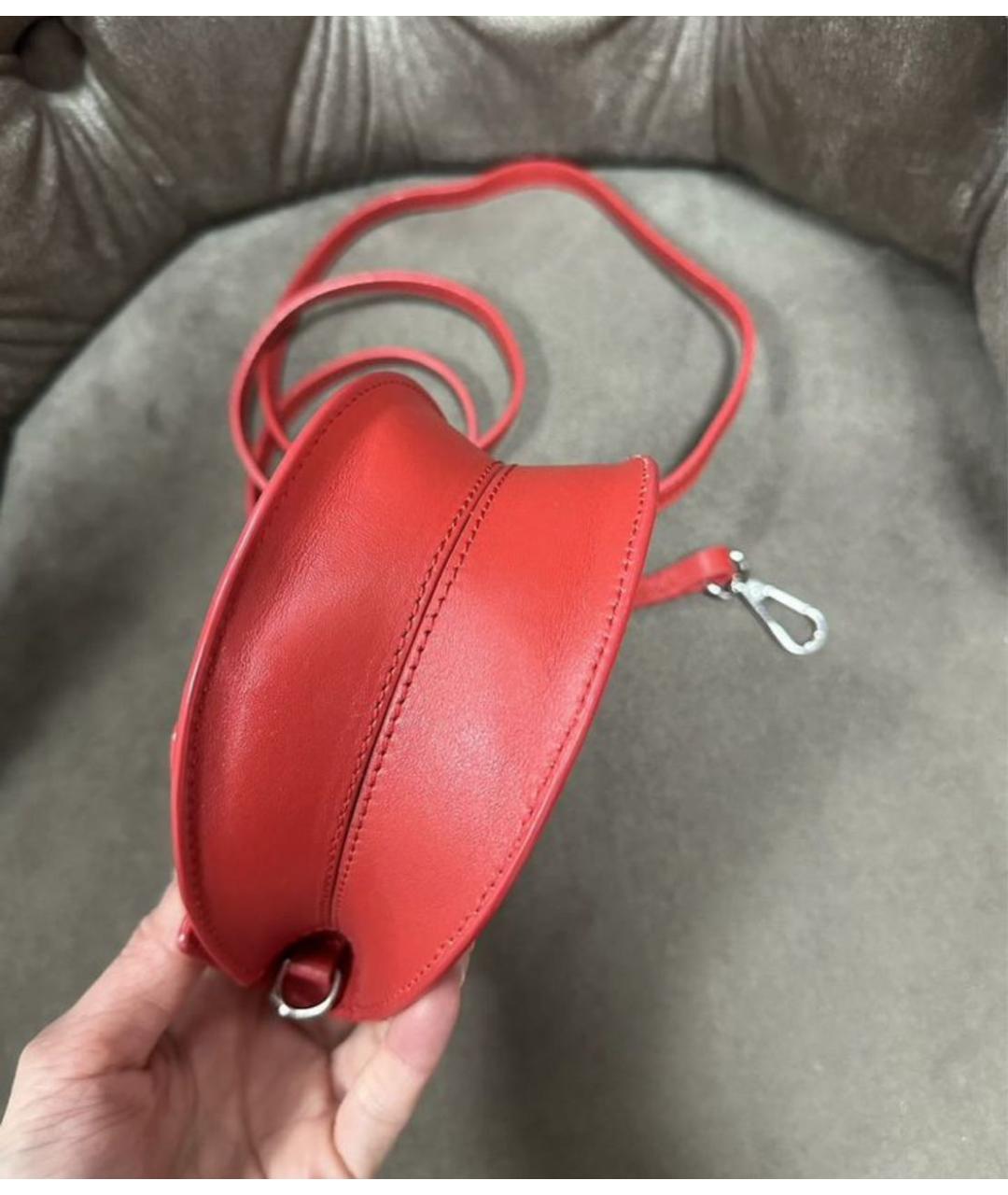 YUZEFI Красная кожаная сумка через плечо, фото 3