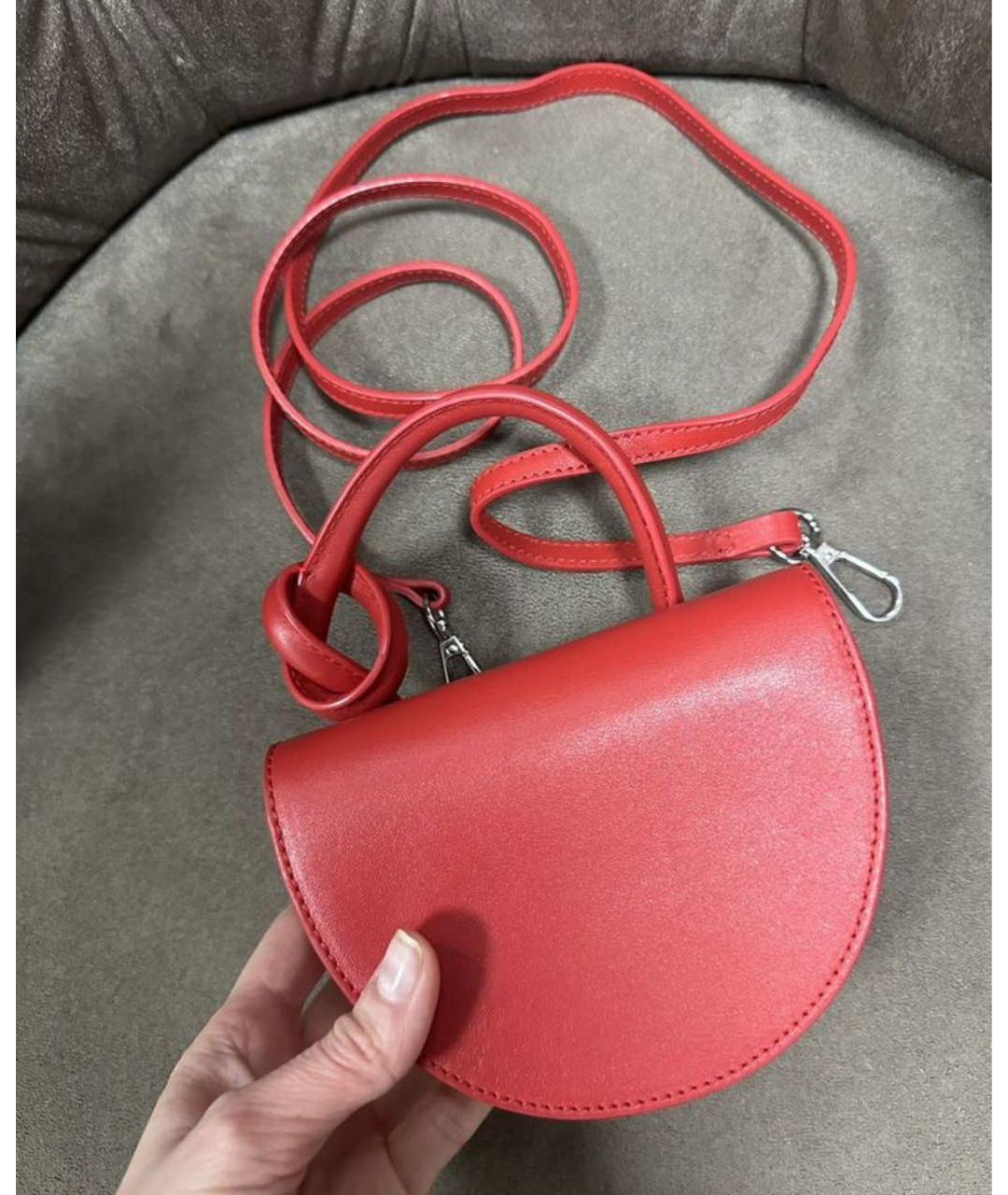 YUZEFI Красная кожаная сумка через плечо, фото 4