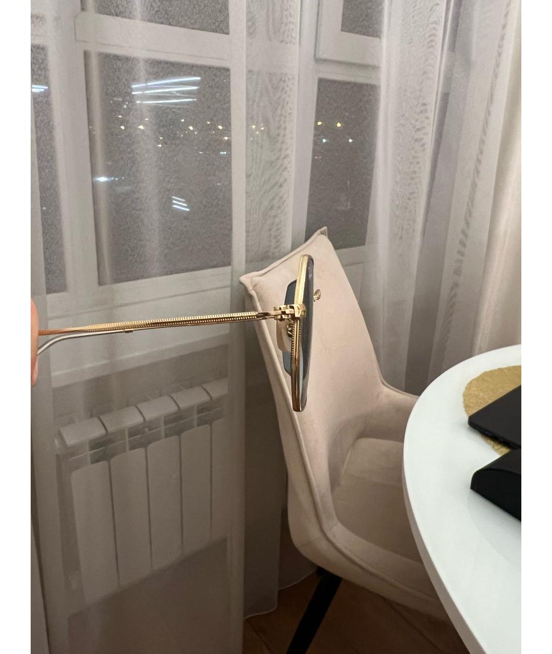 RAY BAN Золотые металлические солнцезащитные очки, фото 3