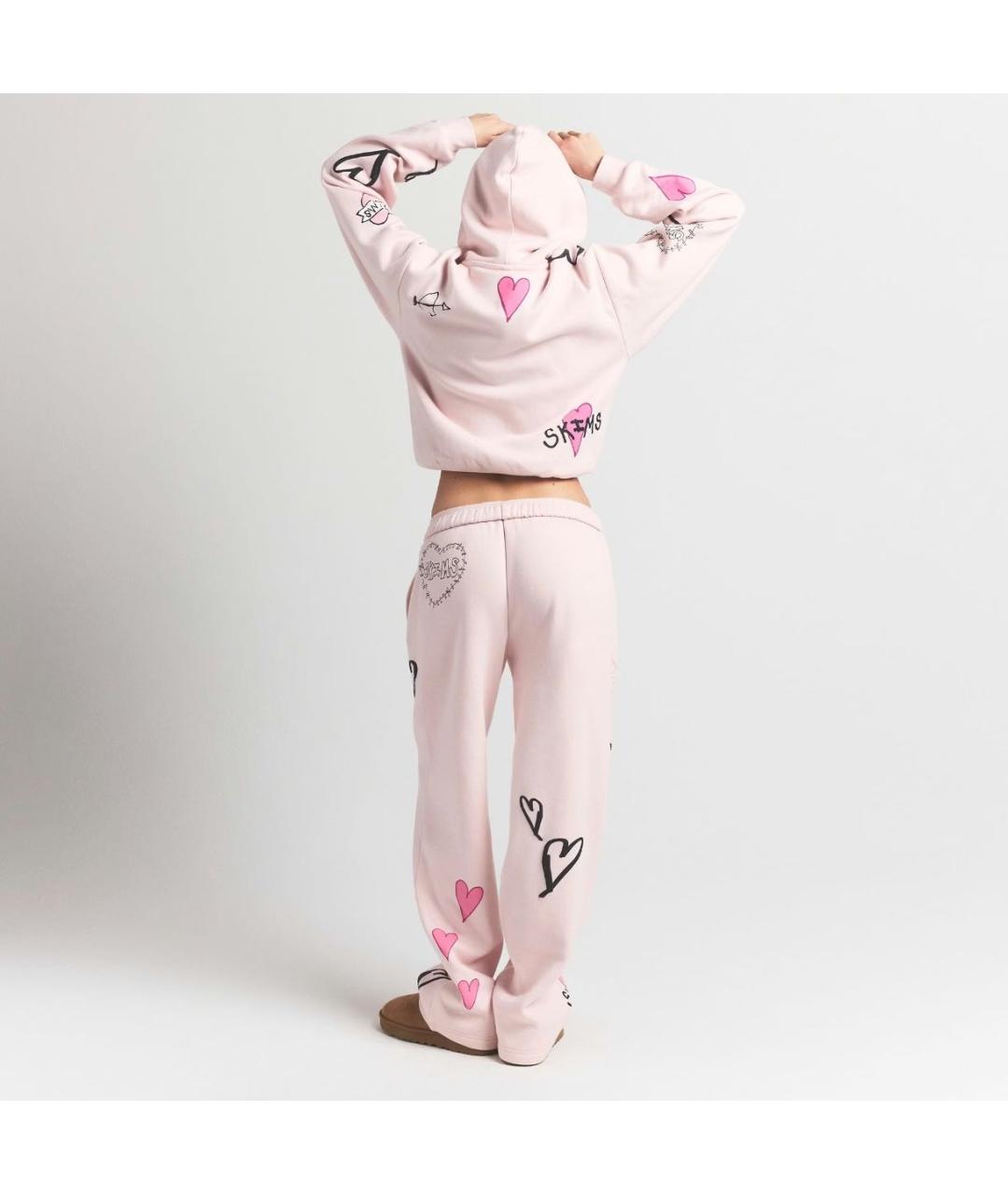 SKIMS Розовые хлопковые спортивные брюки и шорты, фото 5